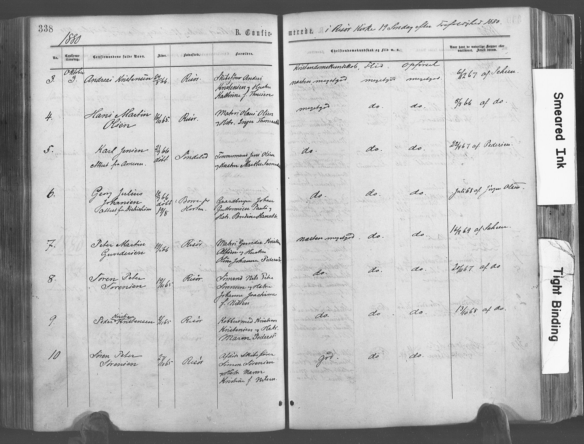 Risør sokneprestkontor, AV/SAK-1111-0035/F/Fa/L0004: Parish register (official) no. A 4, 1865-1882, p. 338