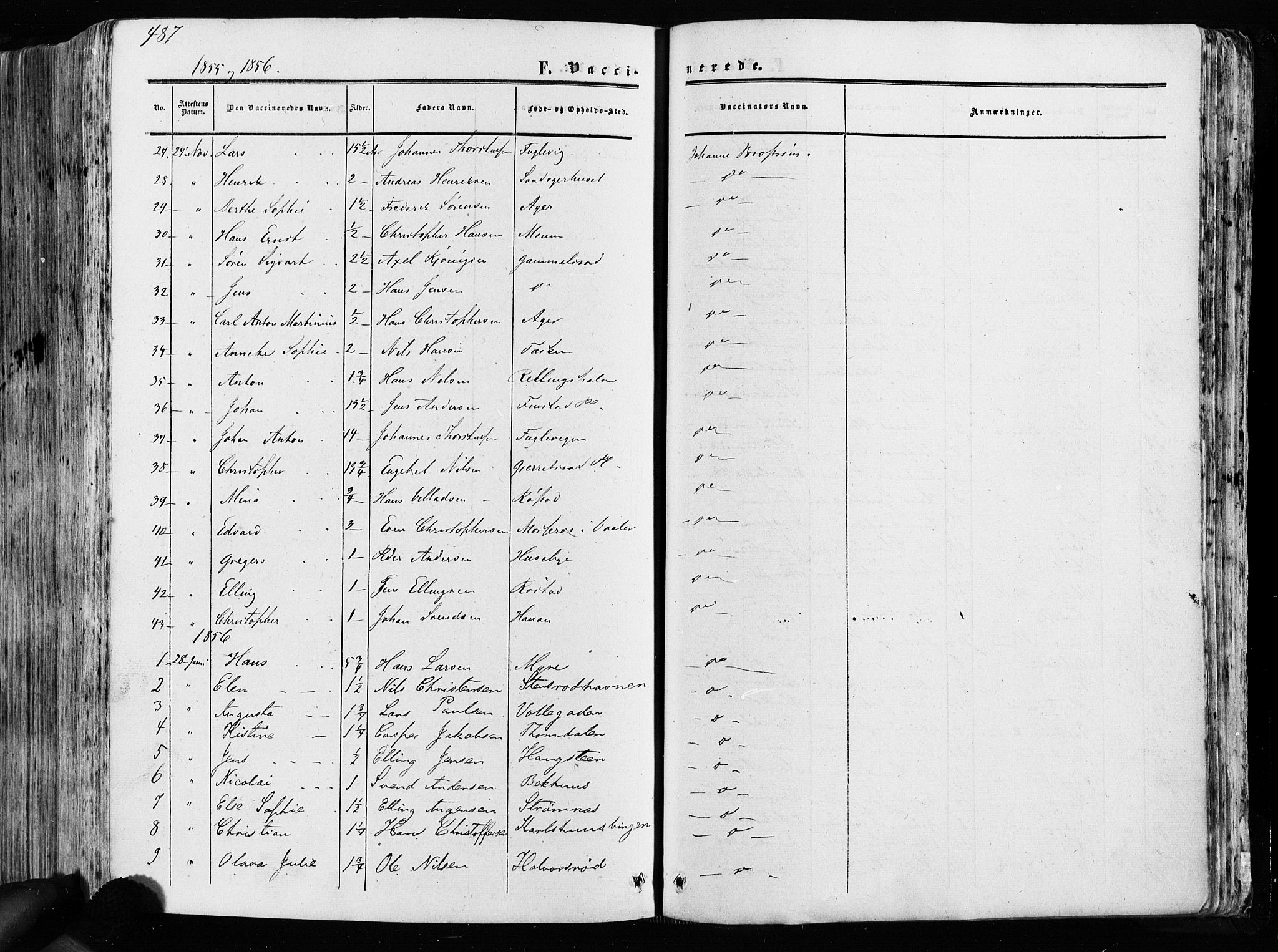 Råde prestekontor kirkebøker, AV/SAO-A-2009/F/Fa/L0006: Parish register (official) no. 6, 1854-1877, p. 487