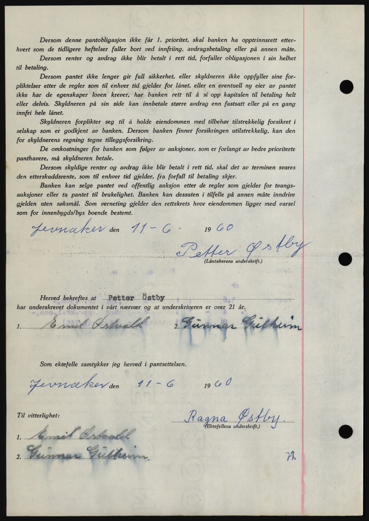 Hadeland og Land tingrett, SAH/TING-010/H/Hb/Hbc/L0043: Mortgage book no. B43, 1960-1960, Diary no: : 2080/1960