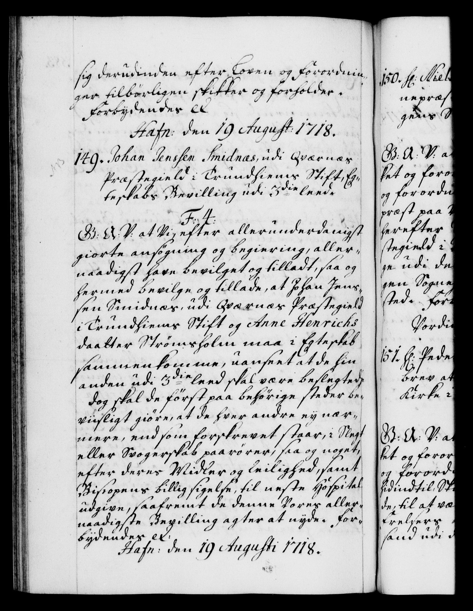 Danske Kanselli 1572-1799, AV/RA-EA-3023/F/Fc/Fca/Fcaa/L0022: Norske registre, 1716-1719, p. 383b