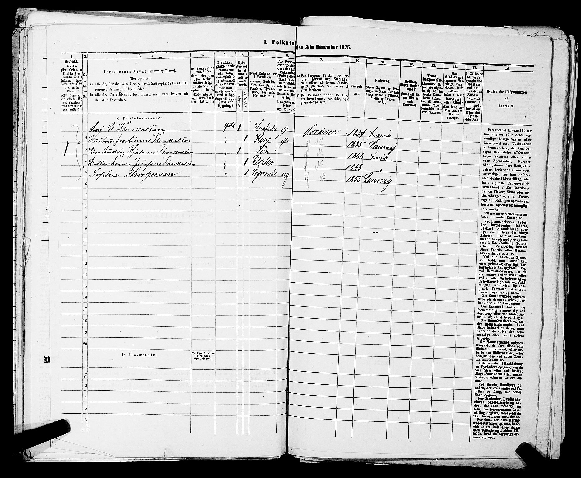 RA, 1875 census for 0301 Kristiania, 1875, p. 163