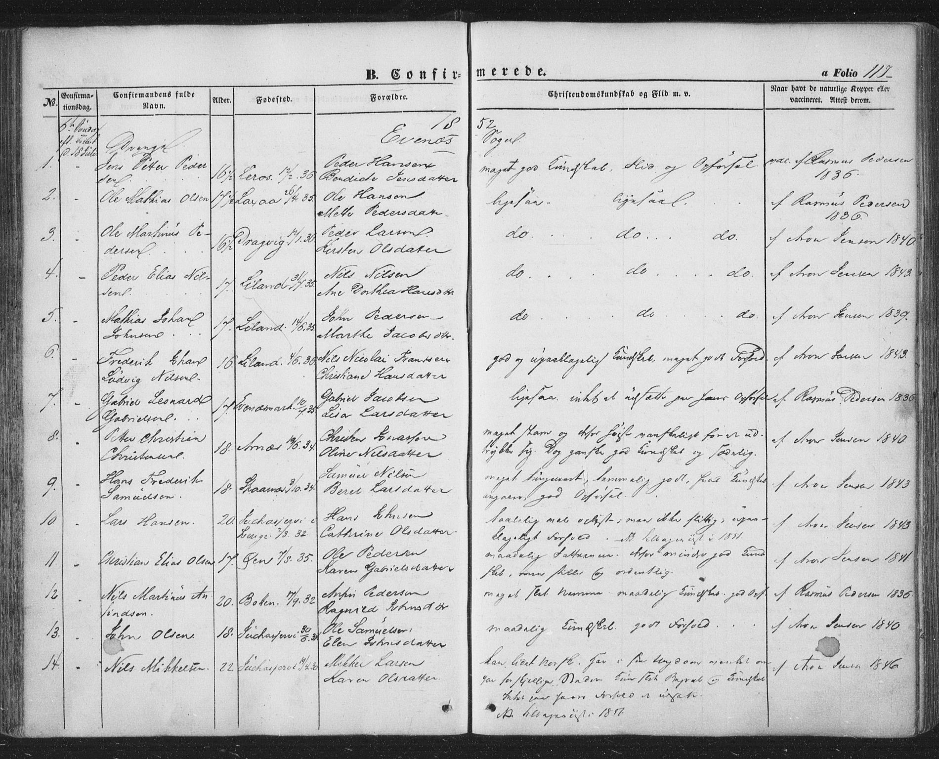 Ministerialprotokoller, klokkerbøker og fødselsregistre - Nordland, SAT/A-1459/863/L0895: Parish register (official) no. 863A07, 1851-1860, p. 117
