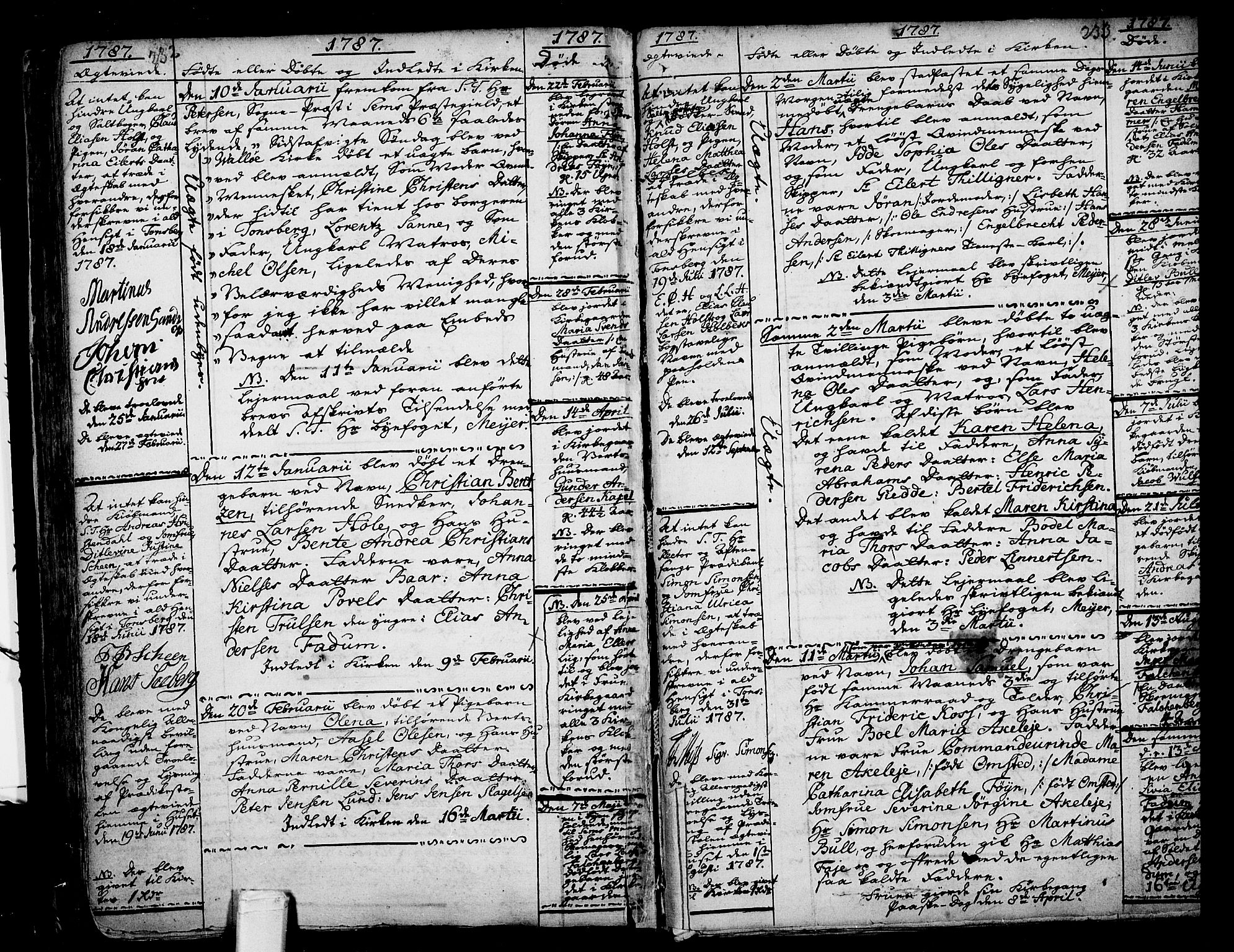 Tønsberg kirkebøker, AV/SAKO-A-330/F/Fb/L0001: Parish register (official) no. II 1, 1690-1796, p. 232-233