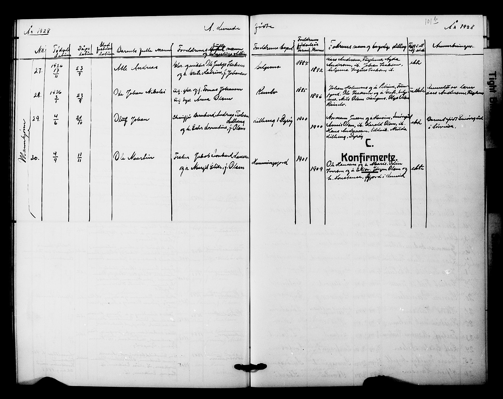 Tranøy sokneprestkontor, AV/SATØ-S-1313/I/Ia/Iab/L0023klokker: Parish register (copy) no. 23, 1913-1928, p. 102