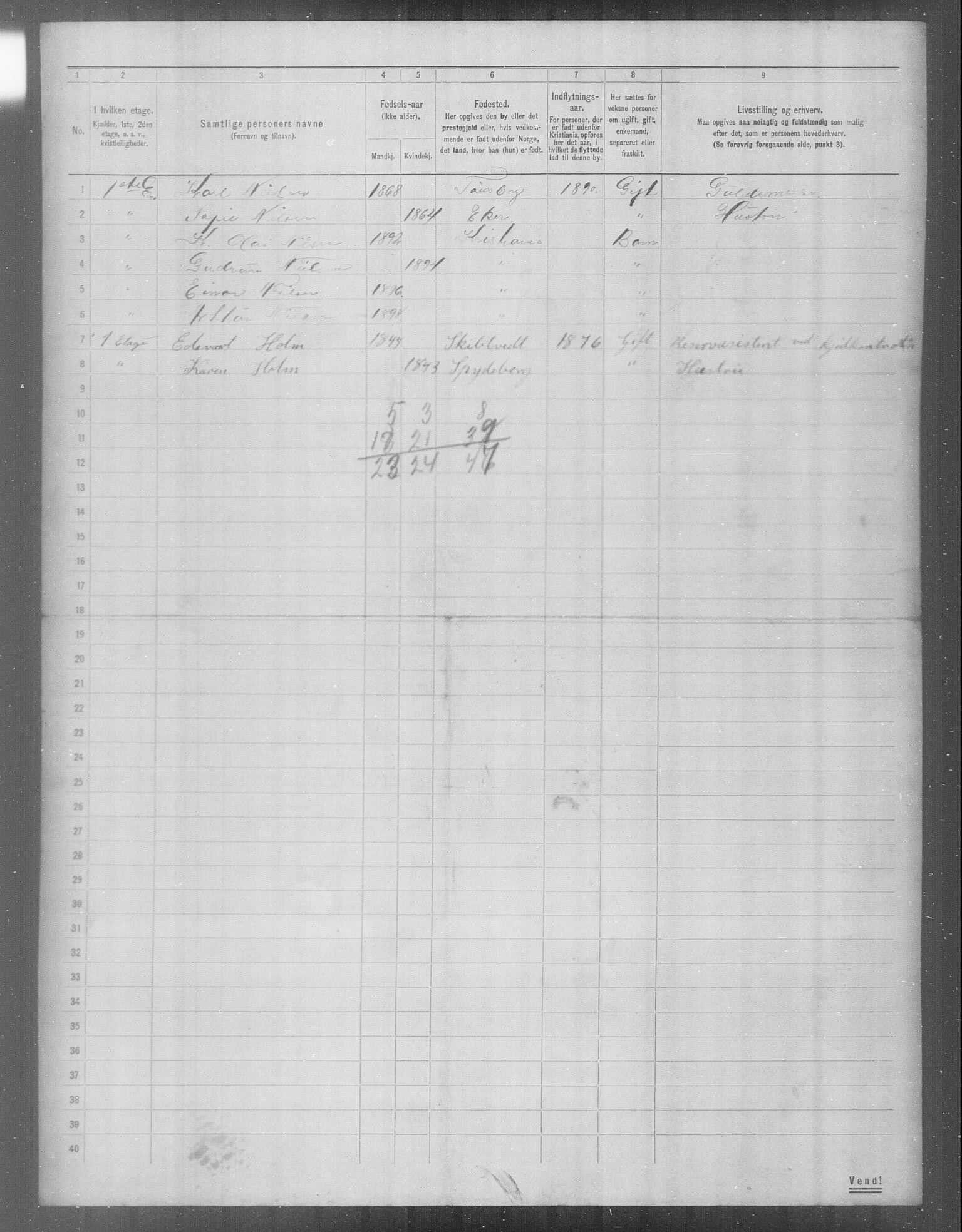 OBA, Municipal Census 1904 for Kristiania, 1904, p. 24251