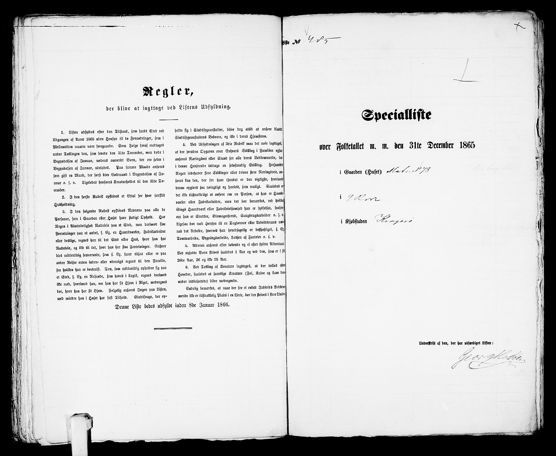 RA, 1865 census for Kragerø/Kragerø, 1865, p. 986