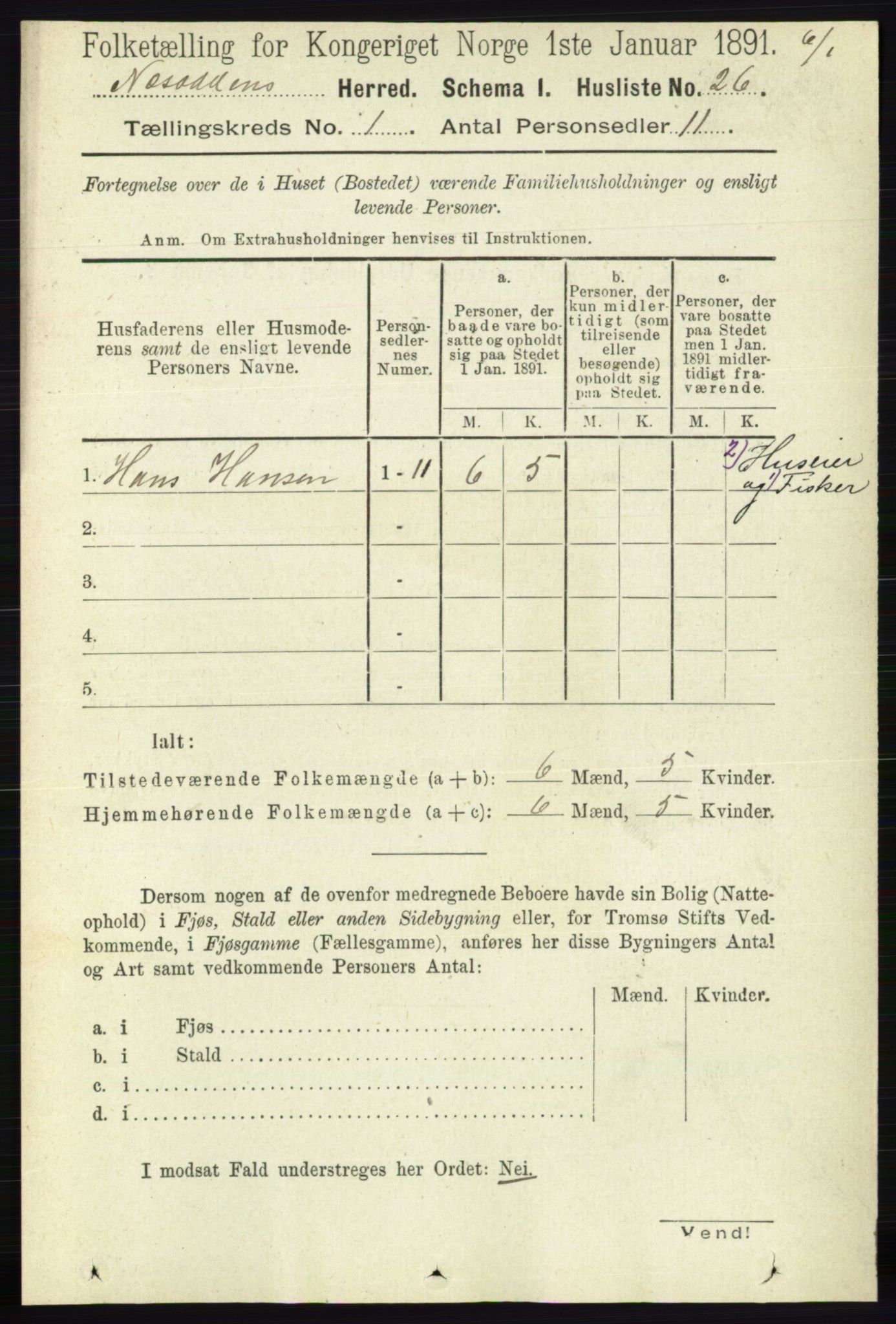 RA, 1891 census for 0216 Nesodden, 1891, p. 42