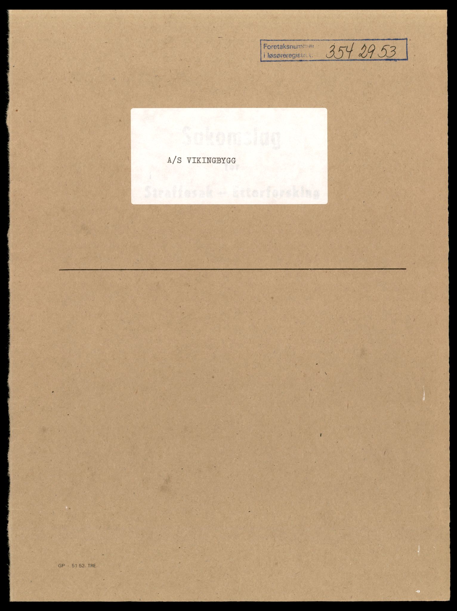 Trondheim byfogd, AV/SAT-A-0003/2/J/Jd/Jda/L0064: Bilag, aksjeselskap, Vik-Wg, 1944-1990, p. 1