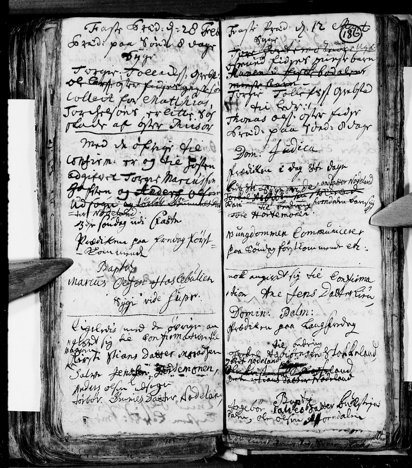 Søgne sokneprestkontor, AV/SAK-1111-0037/F/Fa/Faa/L0001: Parish register (official) no. A 1, 1716-1740, p. 186