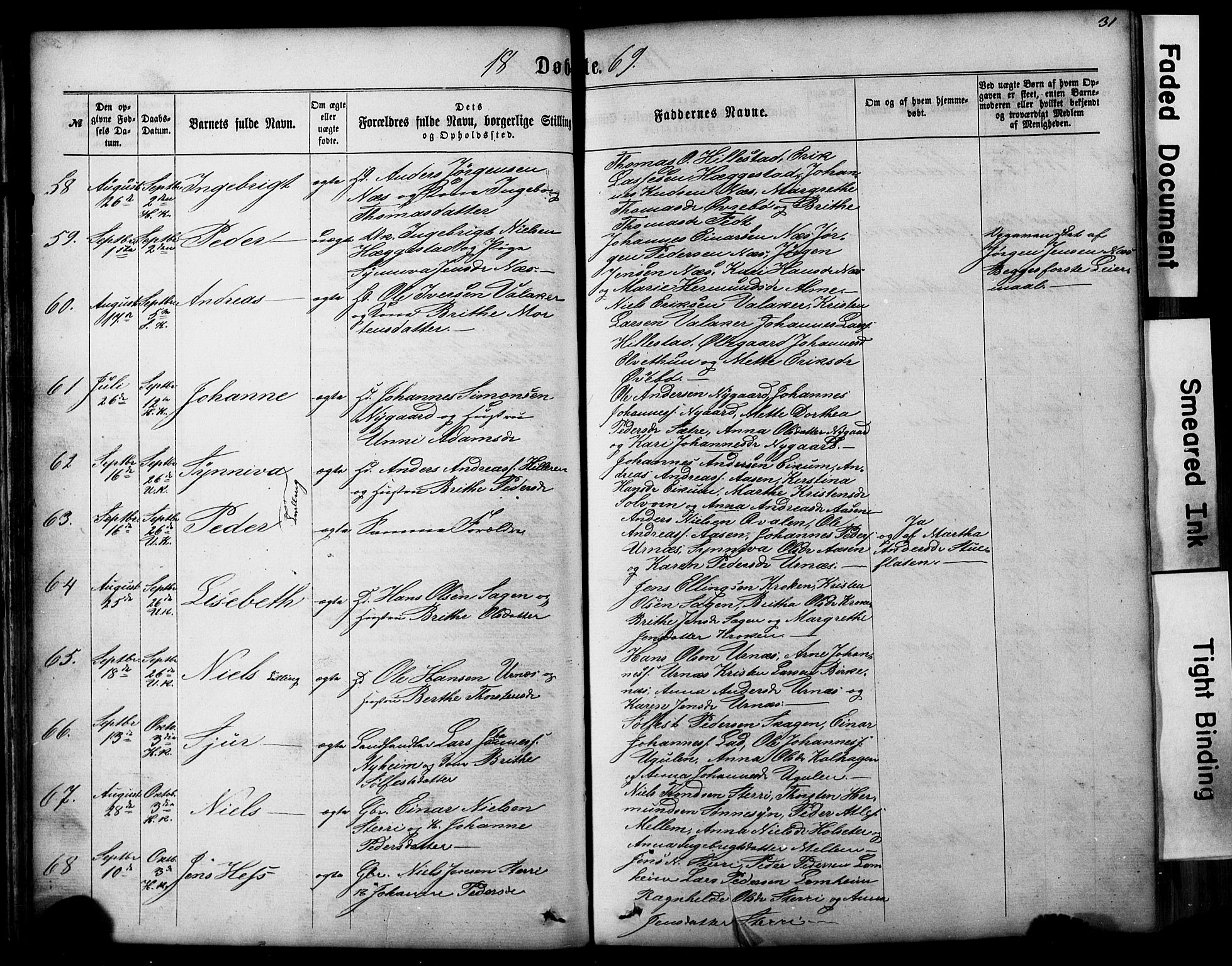 Hafslo sokneprestembete, AV/SAB-A-80301/H/Hab/Haba/L0001: Parish register (copy) no. A 1, 1866-1908, p. 31