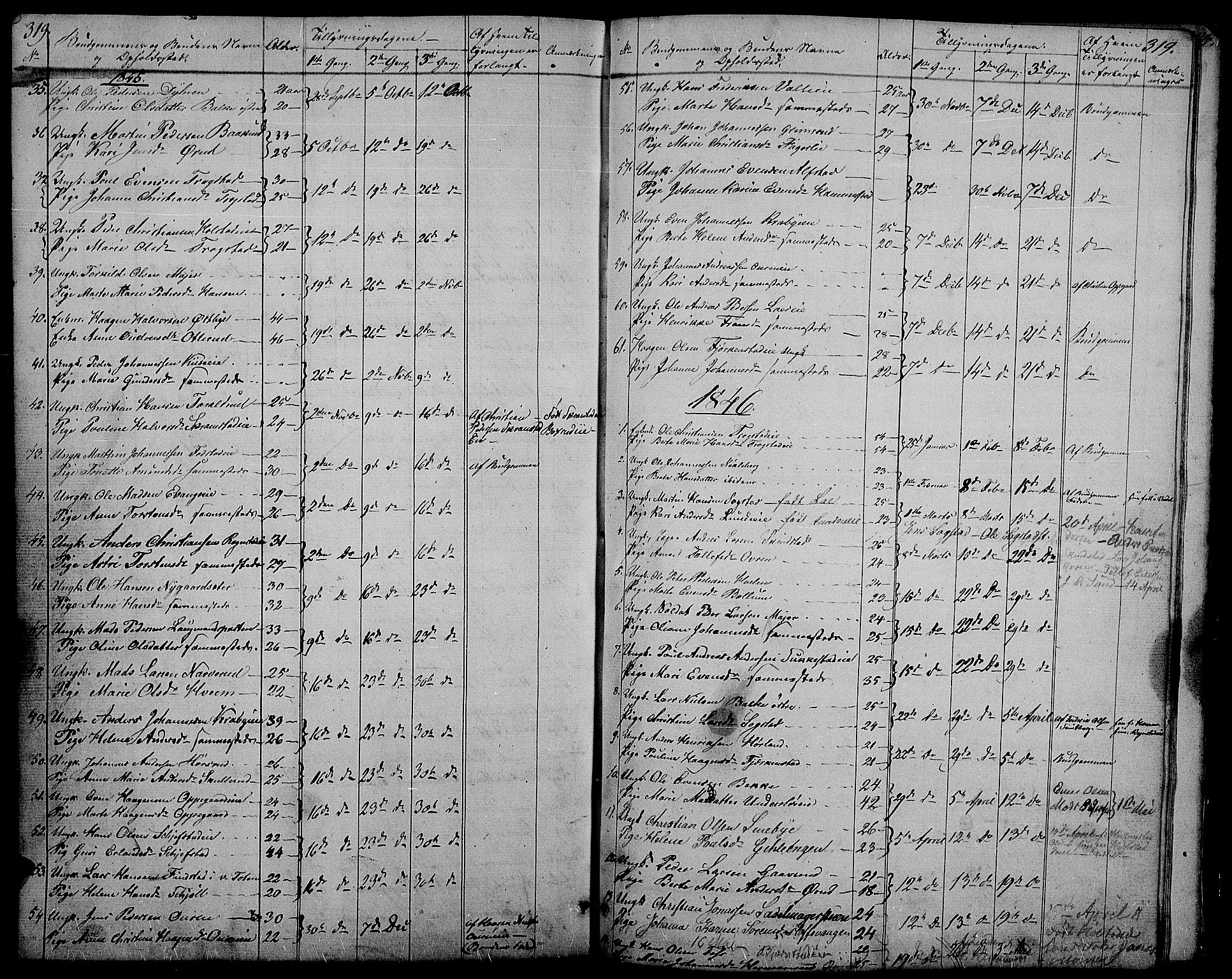 Østre Toten prestekontor, SAH/PREST-104/H/Ha/Hab/L0002: Parish register (copy) no. 2, 1840-1847, p. 319