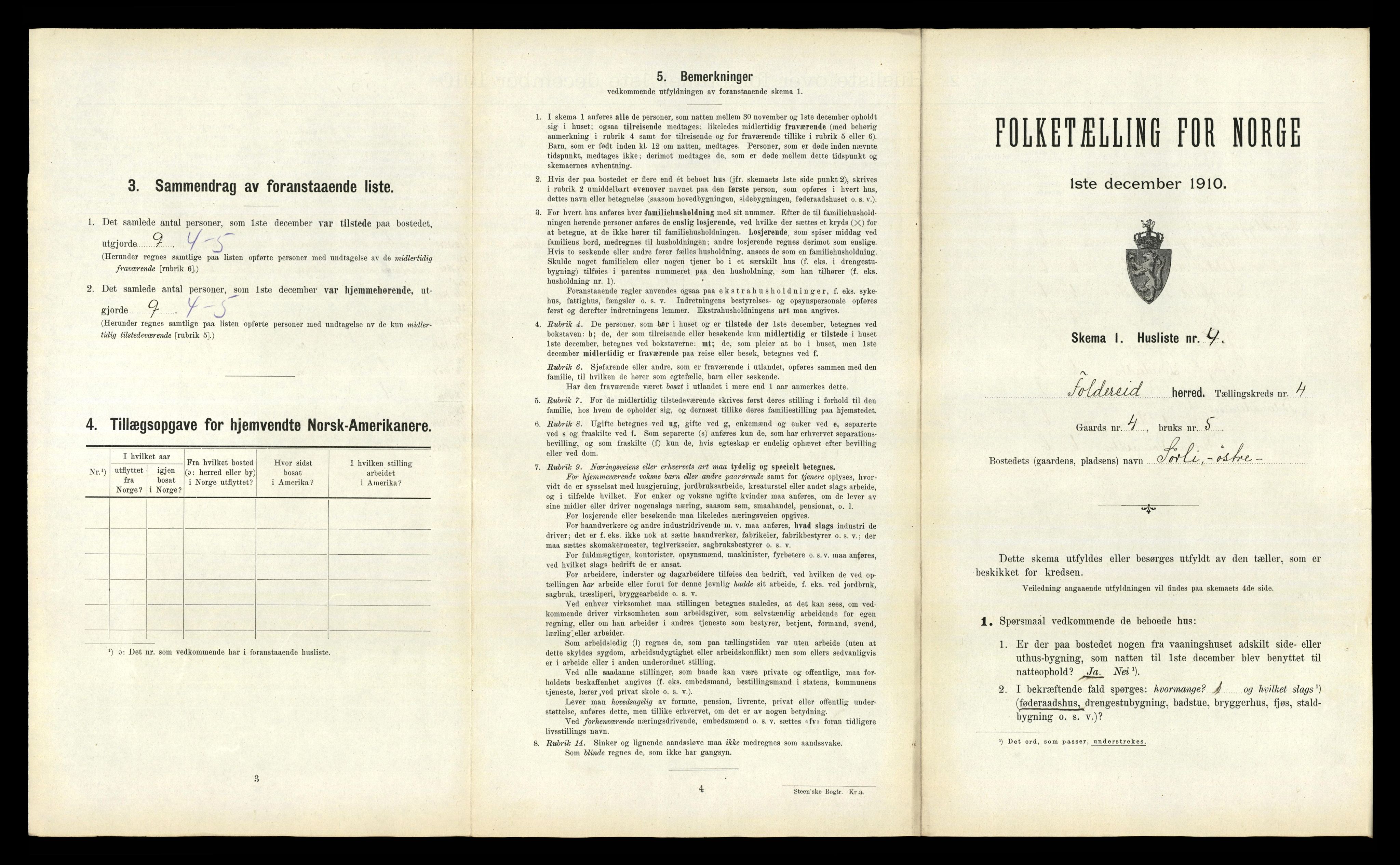 RA, 1910 census for Foldereid, 1910, p. 230