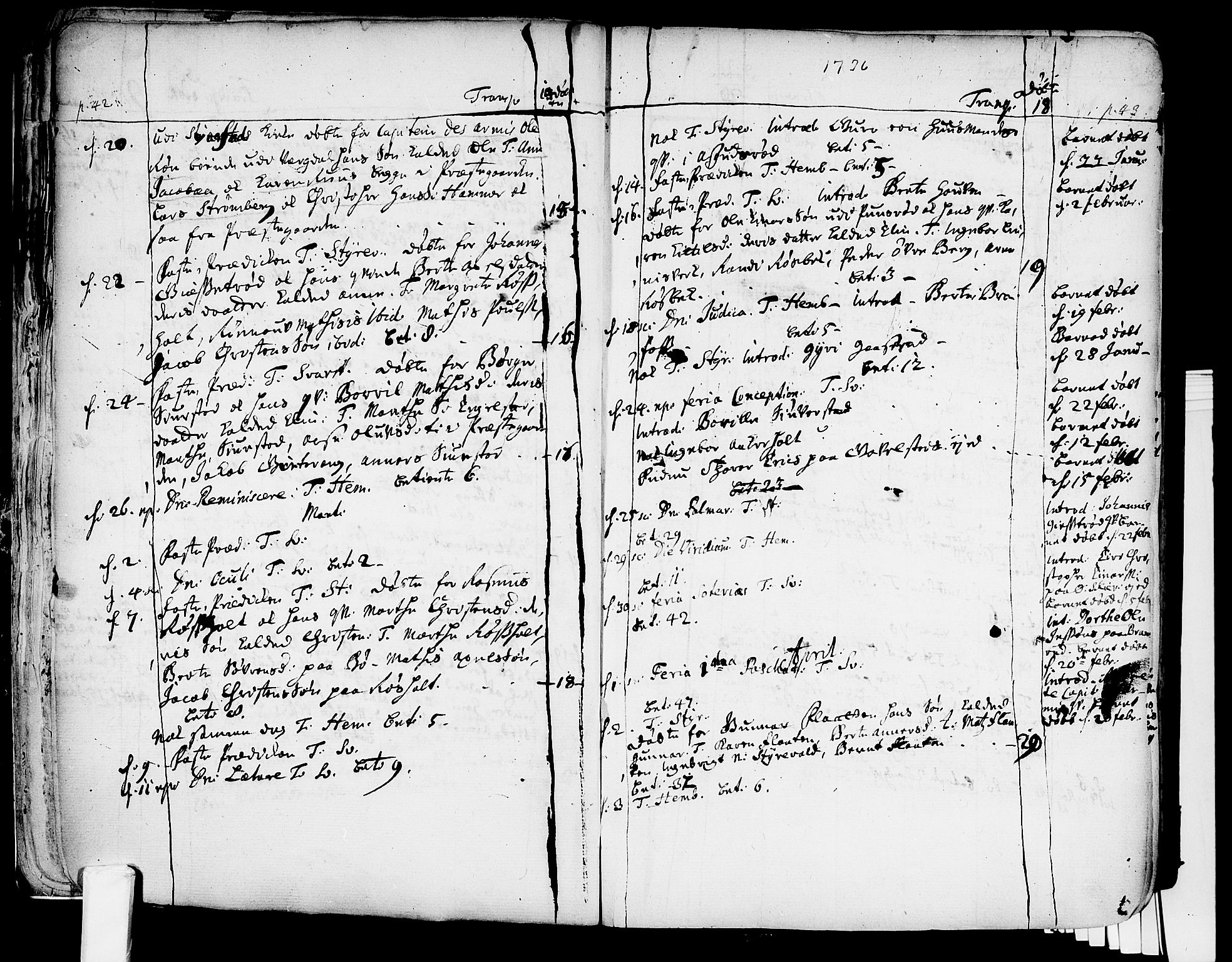 Lardal kirkebøker, AV/SAKO-A-350/F/Fa/L0003: Parish register (official) no. I 3, 1733-1815, p. 42-43