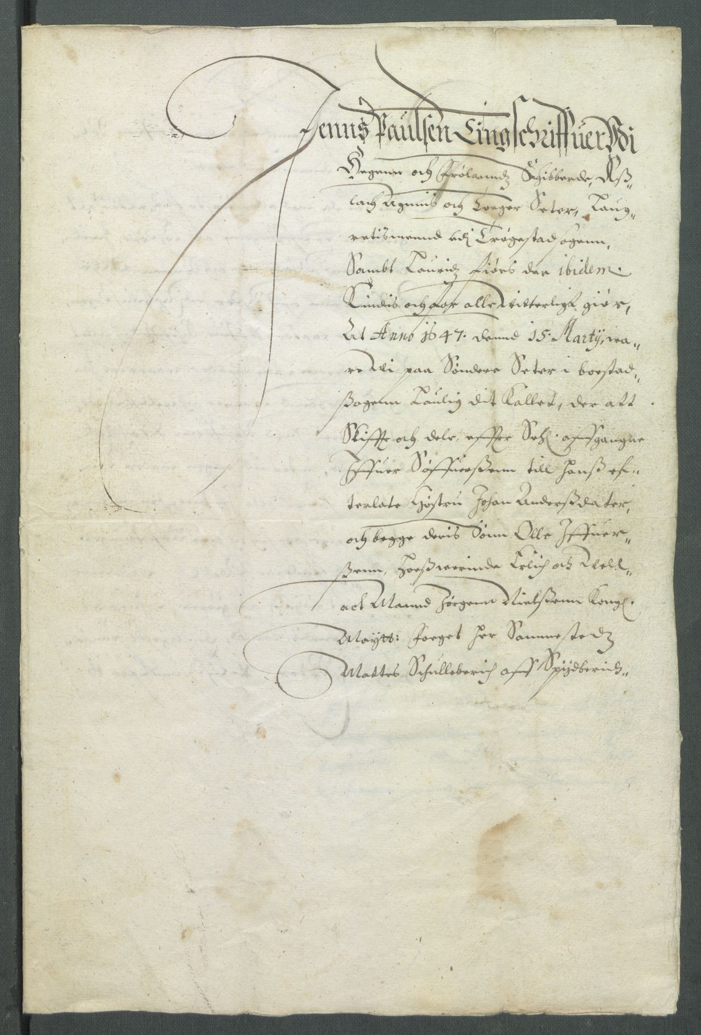 Riksarkivets diplomsamling, AV/RA-EA-5965/F02/L0160: Dokumenter, 1647, p. 28