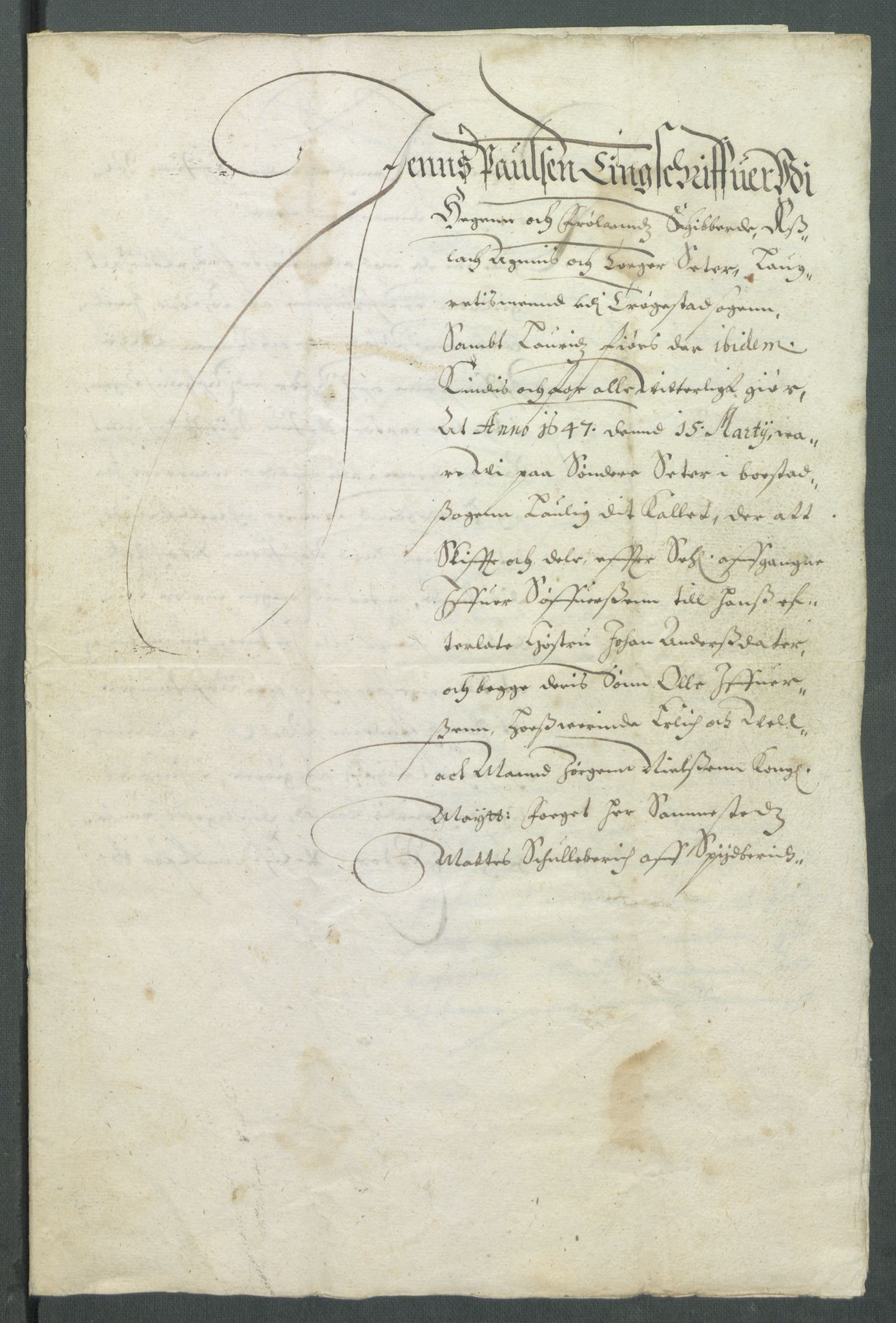 Riksarkivets diplomsamling, AV/RA-EA-5965/F02/L0160: Dokumenter, 1647, p. 28