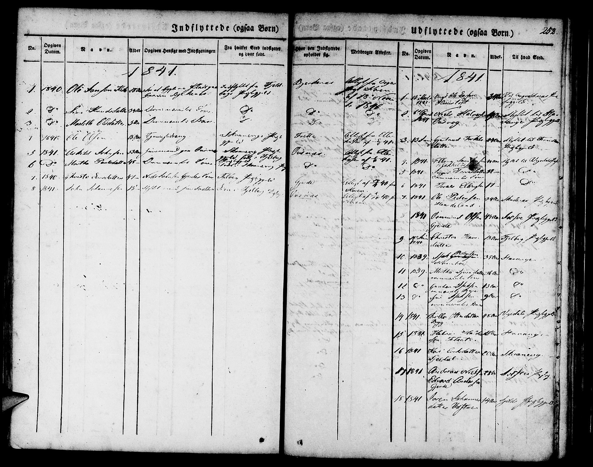 Etne sokneprestembete, SAB/A-75001/H/Haa: Parish register (official) no. A 7, 1831-1847, p. 252
