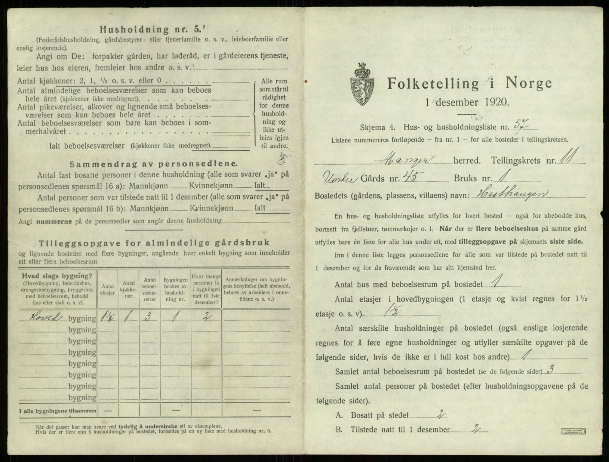 SAB, 1920 census for Manger, 1920, p. 972