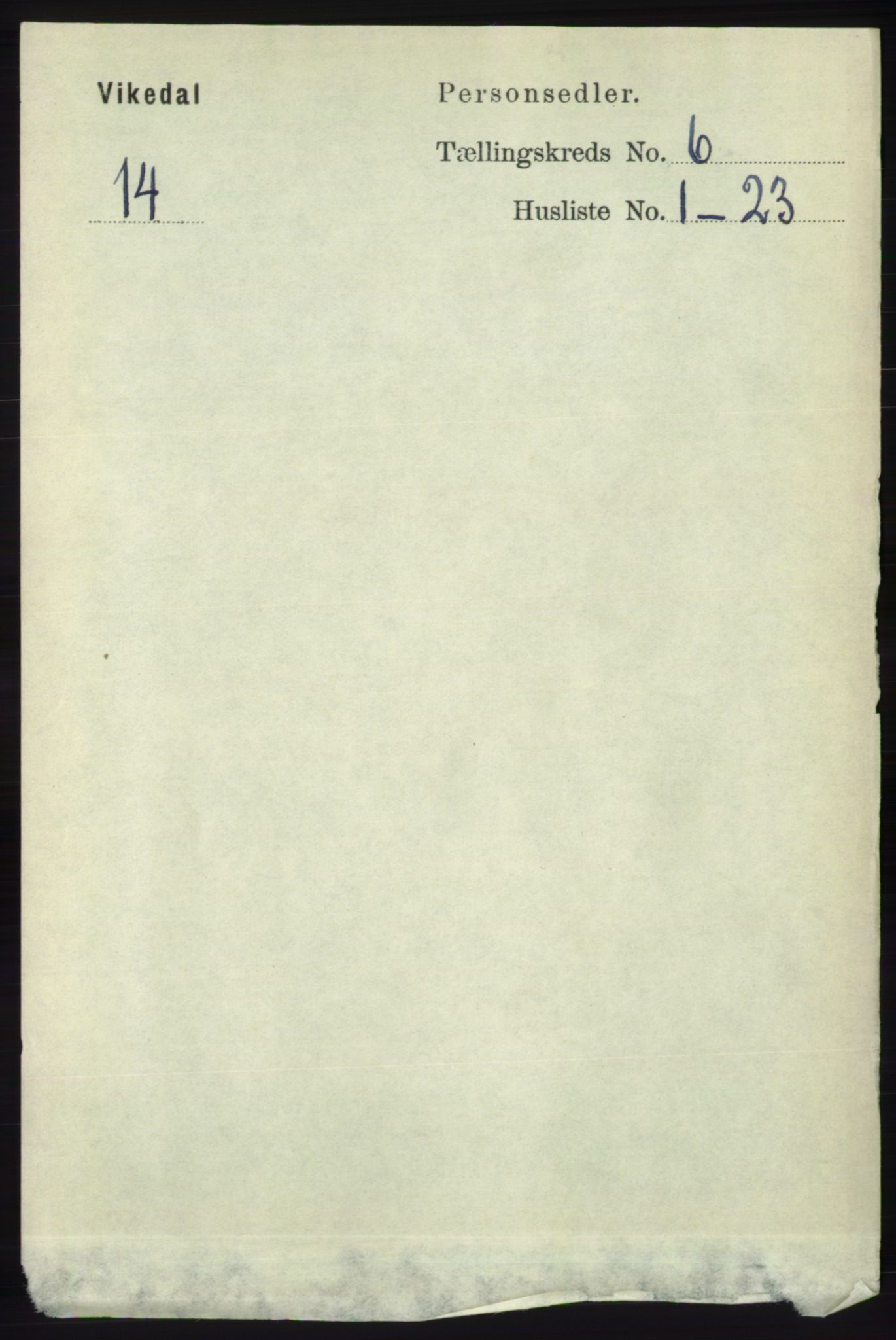 RA, 1891 census for 1157 Vikedal, 1891, p. 1570