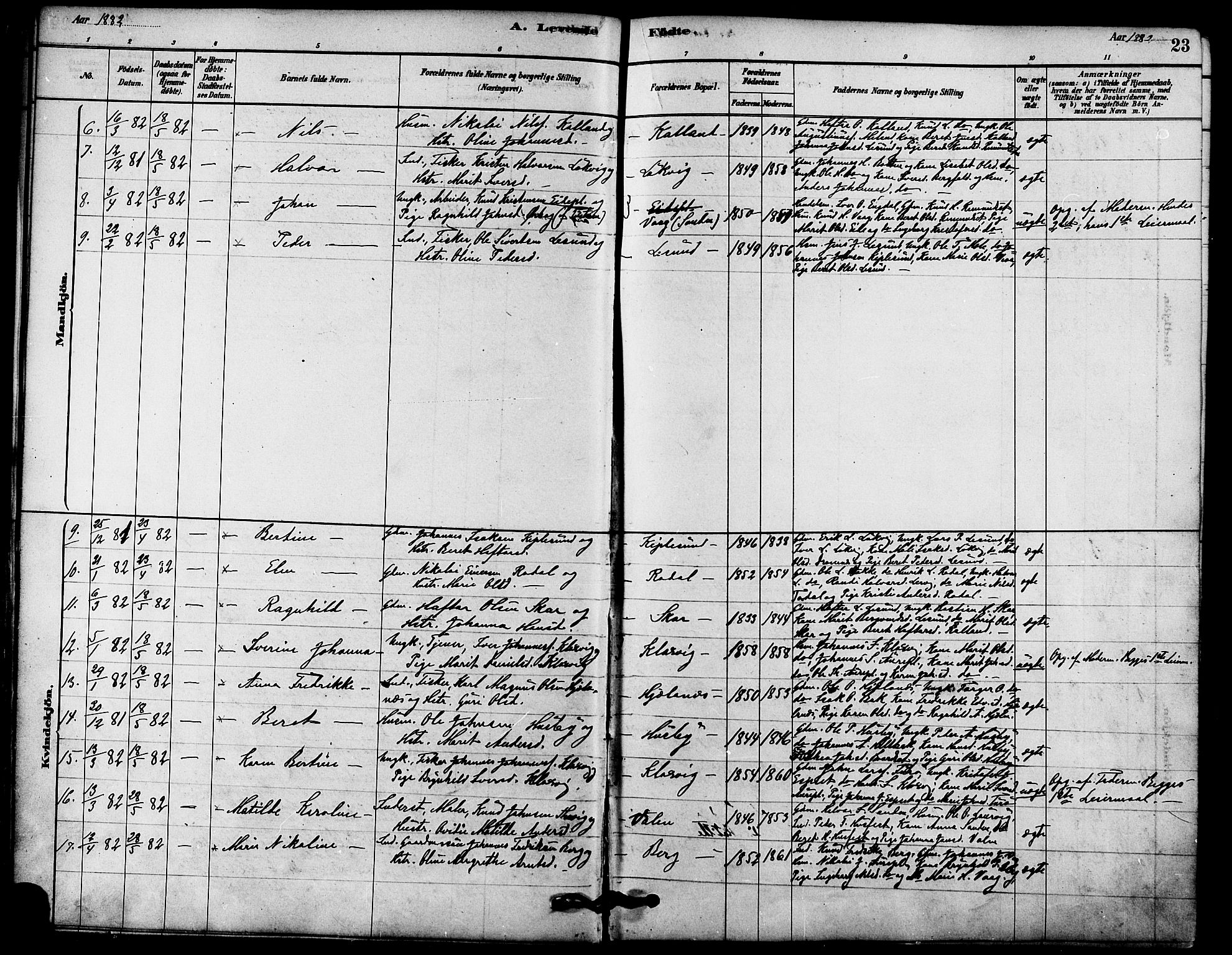 Ministerialprotokoller, klokkerbøker og fødselsregistre - Møre og Romsdal, AV/SAT-A-1454/578/L0906: Parish register (official) no. 578A05, 1878-1886, p. 23