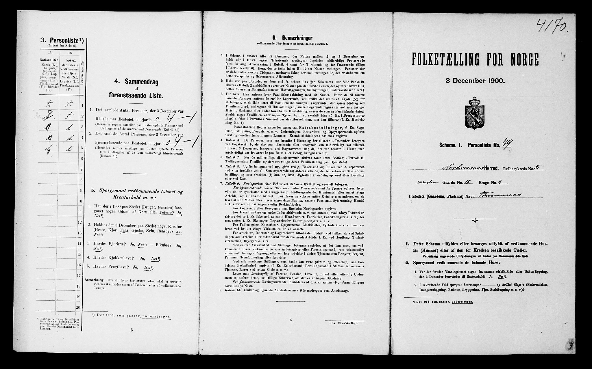 SATØ, 1900 census for Nordreisa, 1900, p. 275