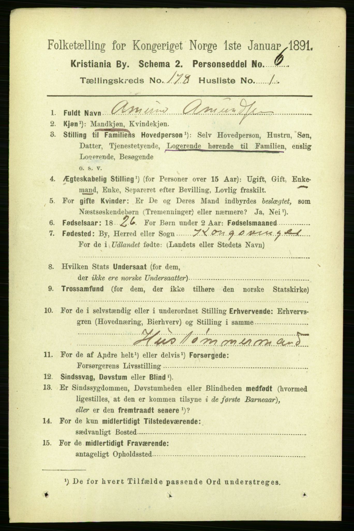 RA, 1891 census for 0301 Kristiania, 1891, p. 107638