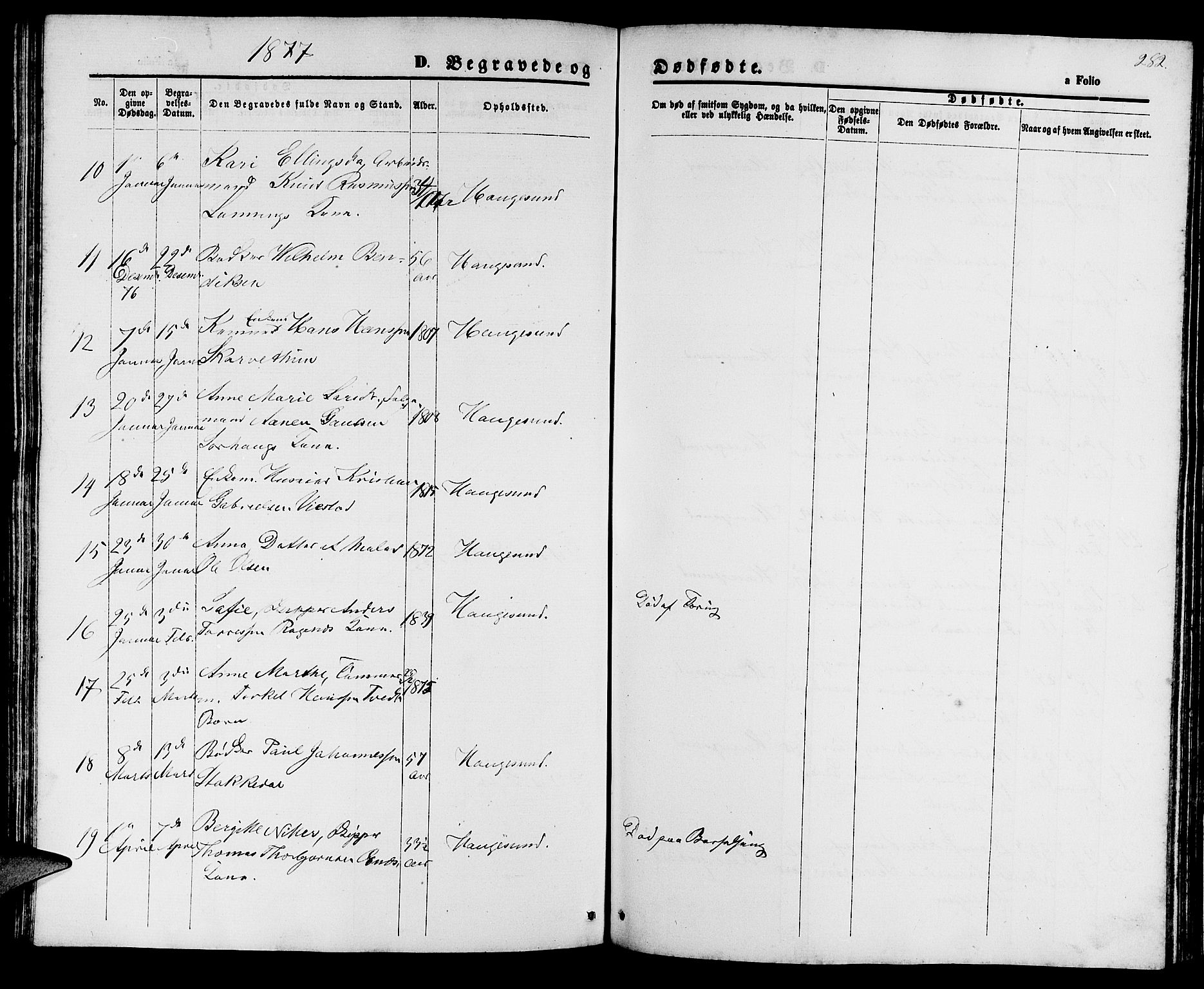 Haugesund sokneprestkontor, AV/SAST-A -101863/H/Ha/Hab/L0001: Parish register (copy) no. B 1, 1873-1881, p. 282