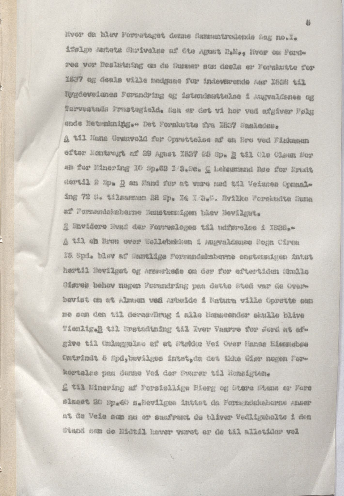 Torvastad kommune - Formannskapet, IKAR/K-101331/A/L0002: Avskrift av forhandlingsprotokoll, 1837-1855, p. 5