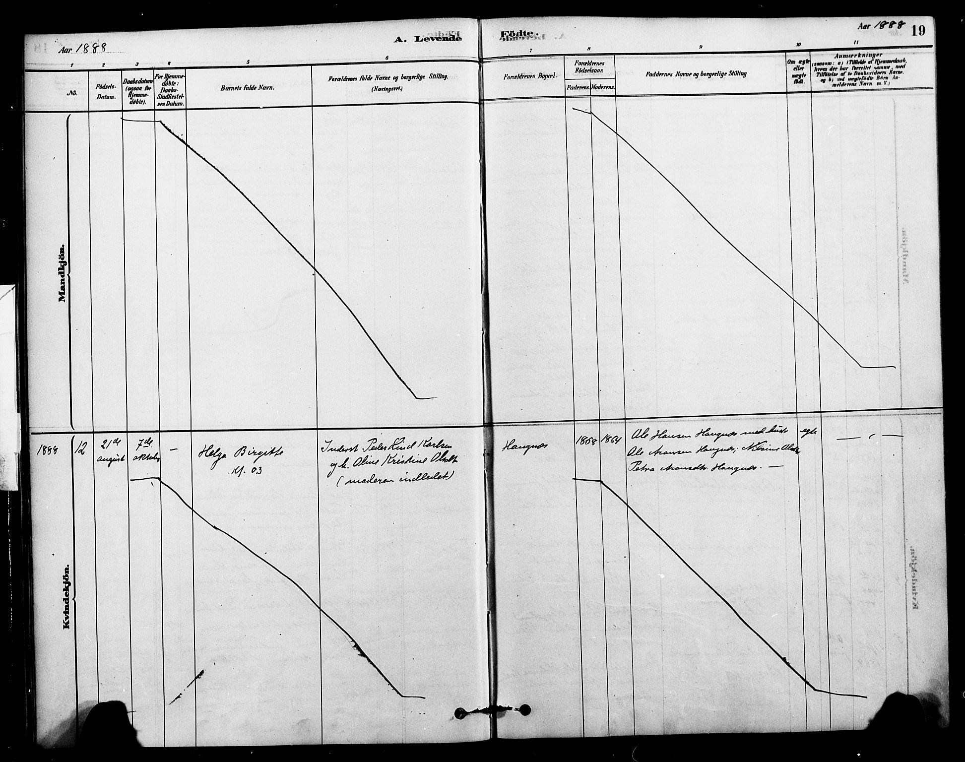 Ministerialprotokoller, klokkerbøker og fødselsregistre - Nordland, AV/SAT-A-1459/899/L1436: Parish register (official) no. 899A04, 1881-1896, p. 19