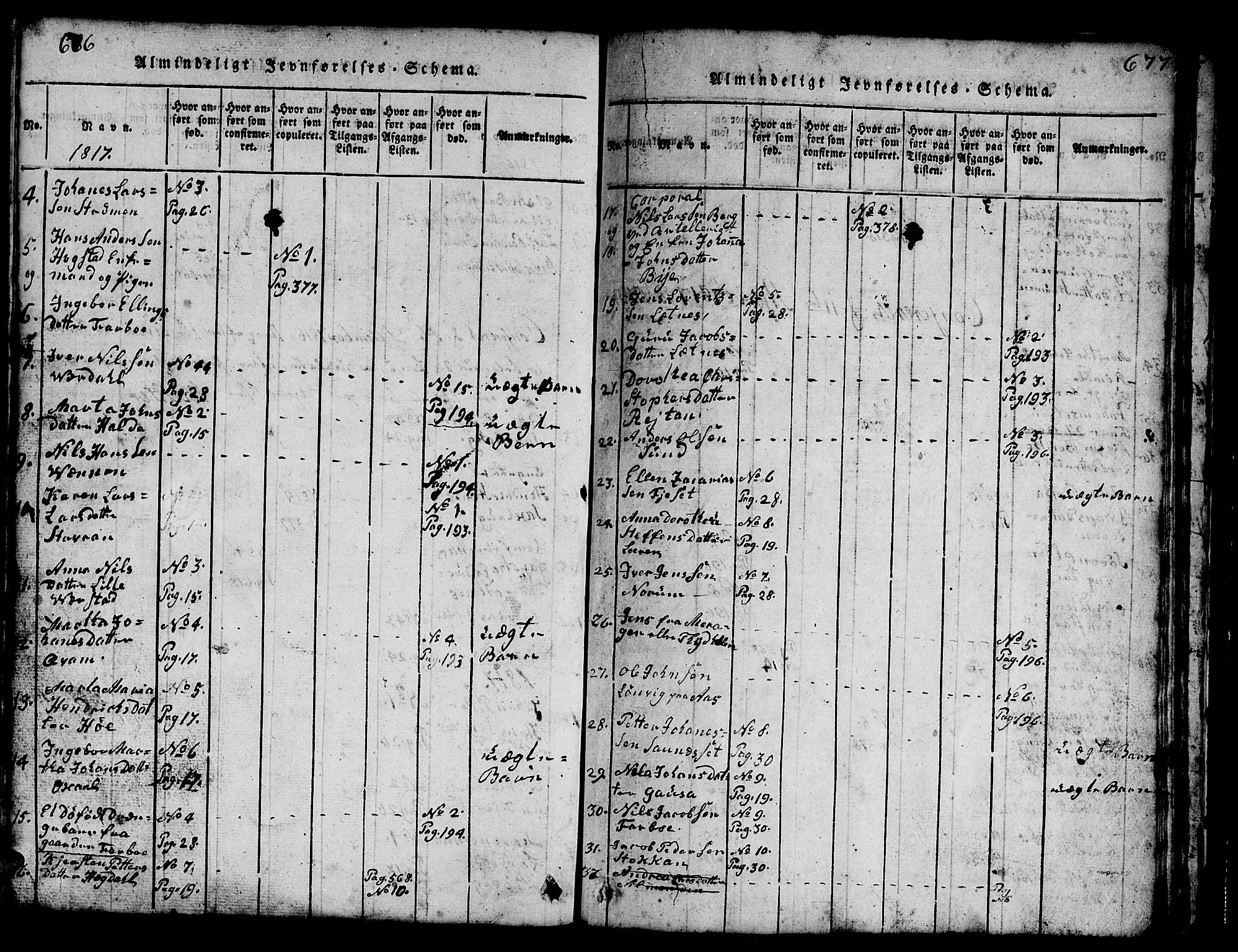 Ministerialprotokoller, klokkerbøker og fødselsregistre - Nord-Trøndelag, SAT/A-1458/730/L0298: Parish register (copy) no. 730C01, 1816-1849, p. 676-677