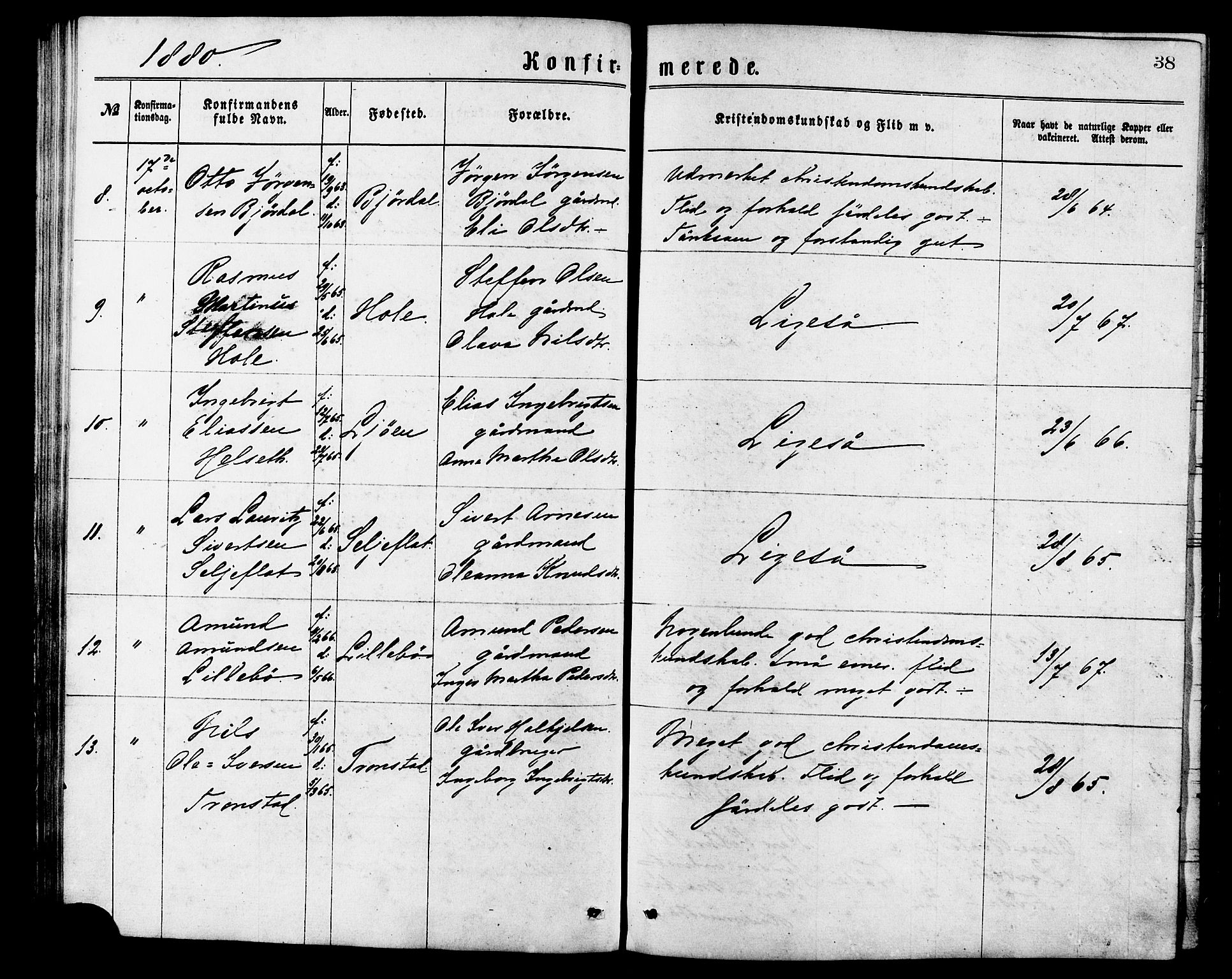 Ministerialprotokoller, klokkerbøker og fødselsregistre - Møre og Romsdal, AV/SAT-A-1454/517/L0227: Parish register (official) no. 517A07, 1870-1886, p. 38