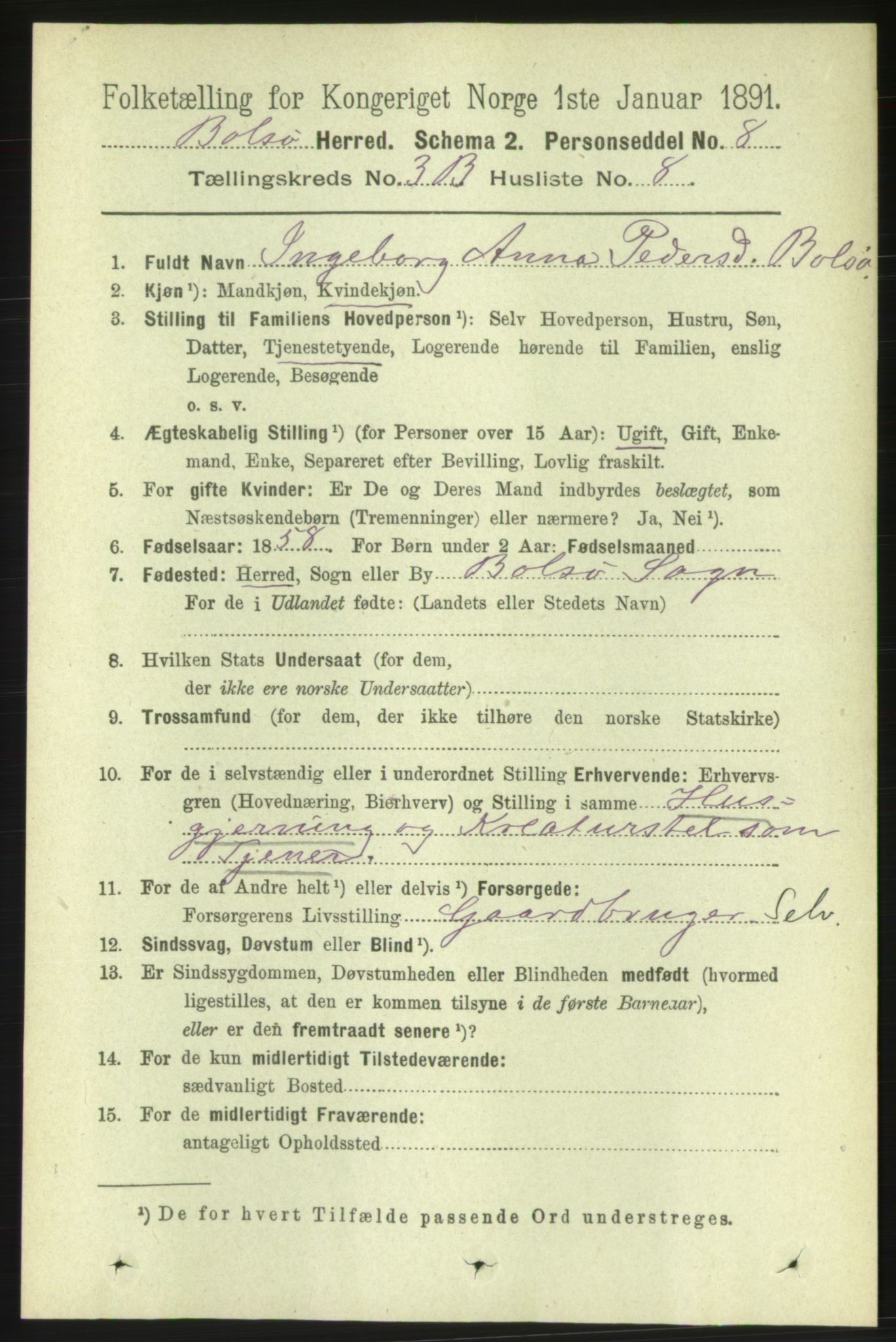 RA, 1891 census for 1544 Bolsøy, 1891, p. 2135