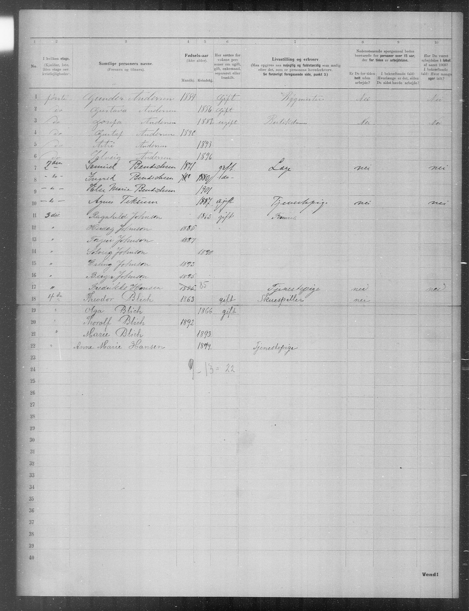 OBA, Municipal Census 1903 for Kristiania, 1903, p. 23435