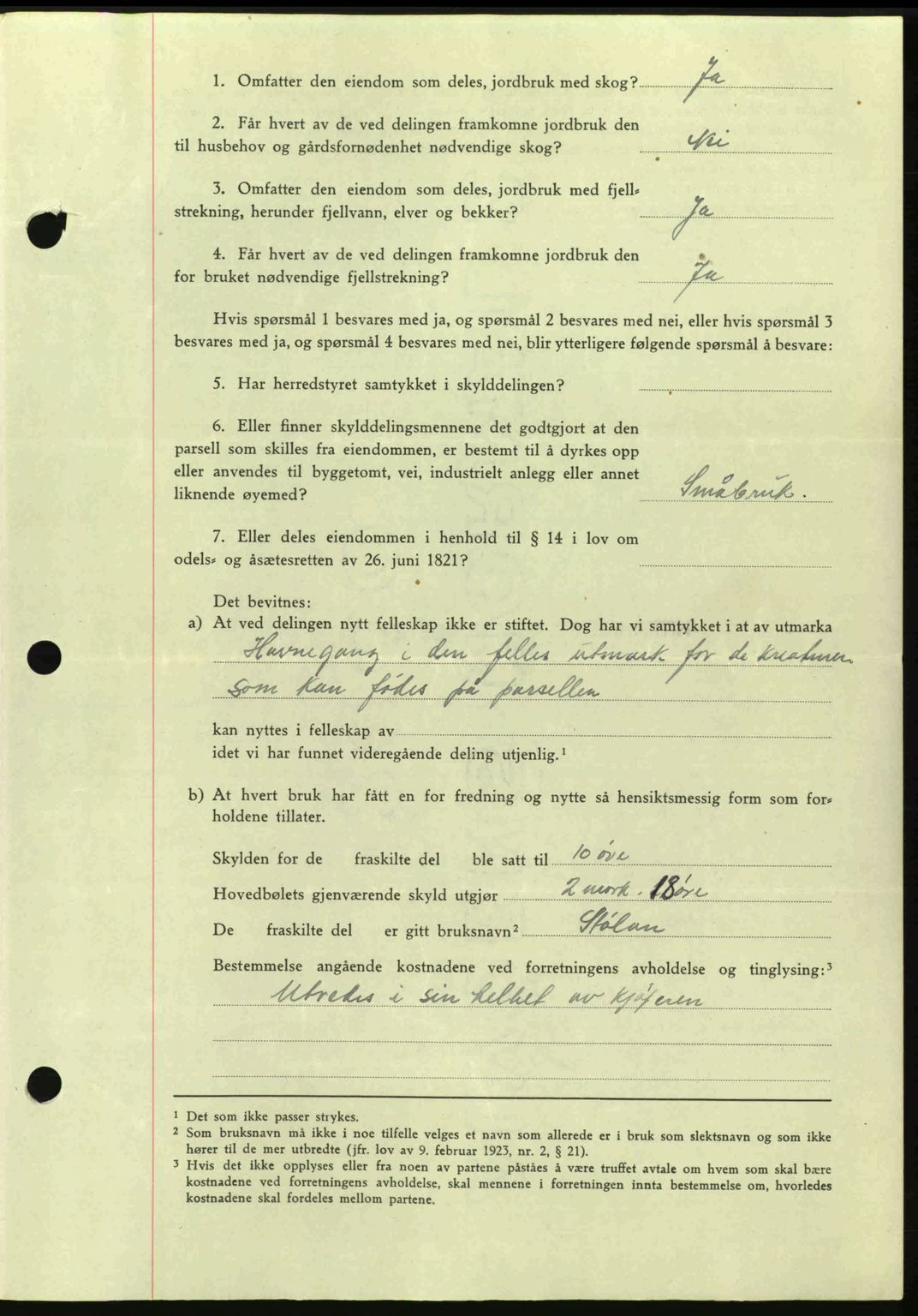 Hitra sorenskriveri, AV/SAT-A-0018/2/2C/2Ca: Mortgage book no. A2, 1943-1945, Diary no: : 109/1945