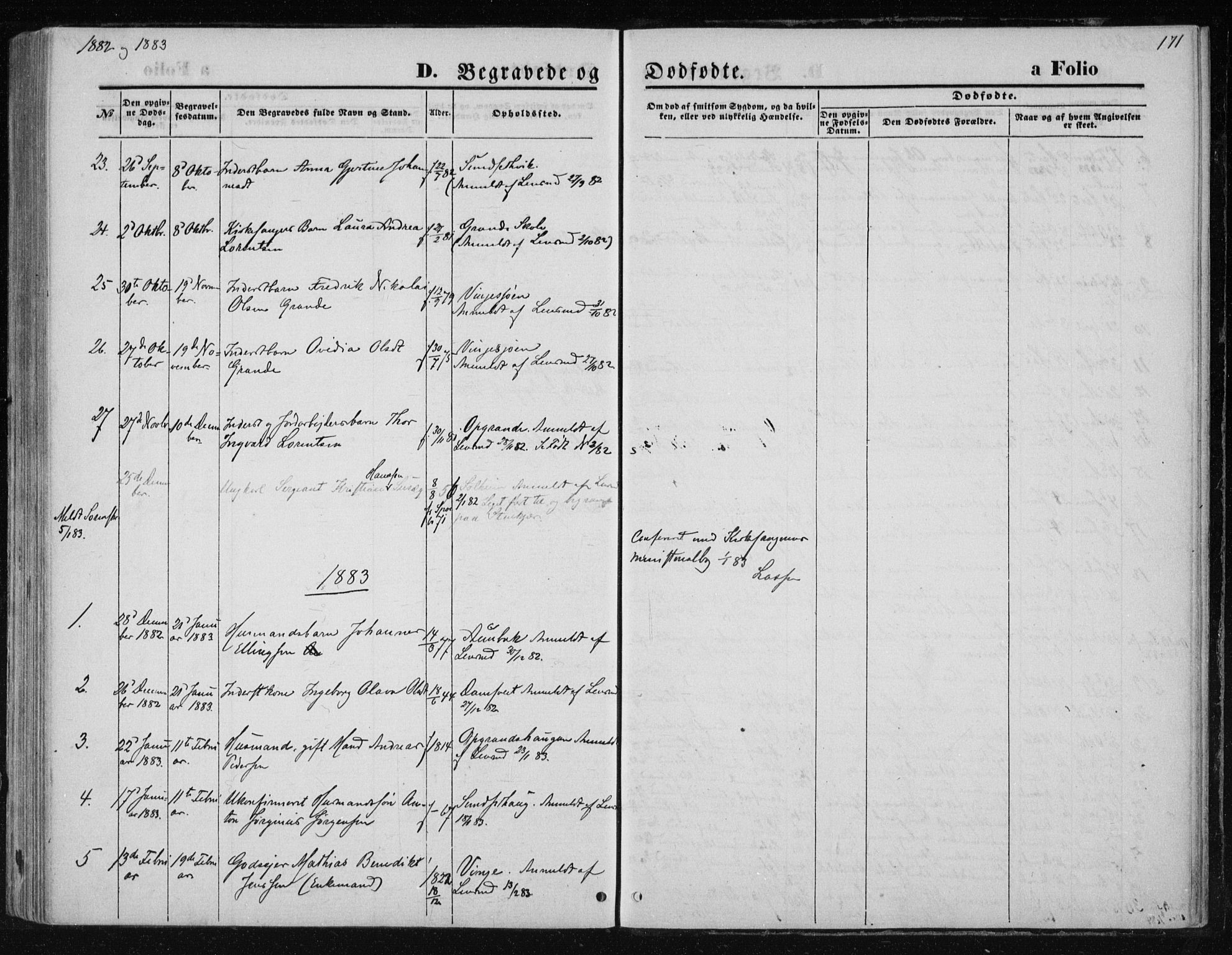 Ministerialprotokoller, klokkerbøker og fødselsregistre - Nord-Trøndelag, SAT/A-1458/733/L0324: Parish register (official) no. 733A03, 1870-1883, p. 171