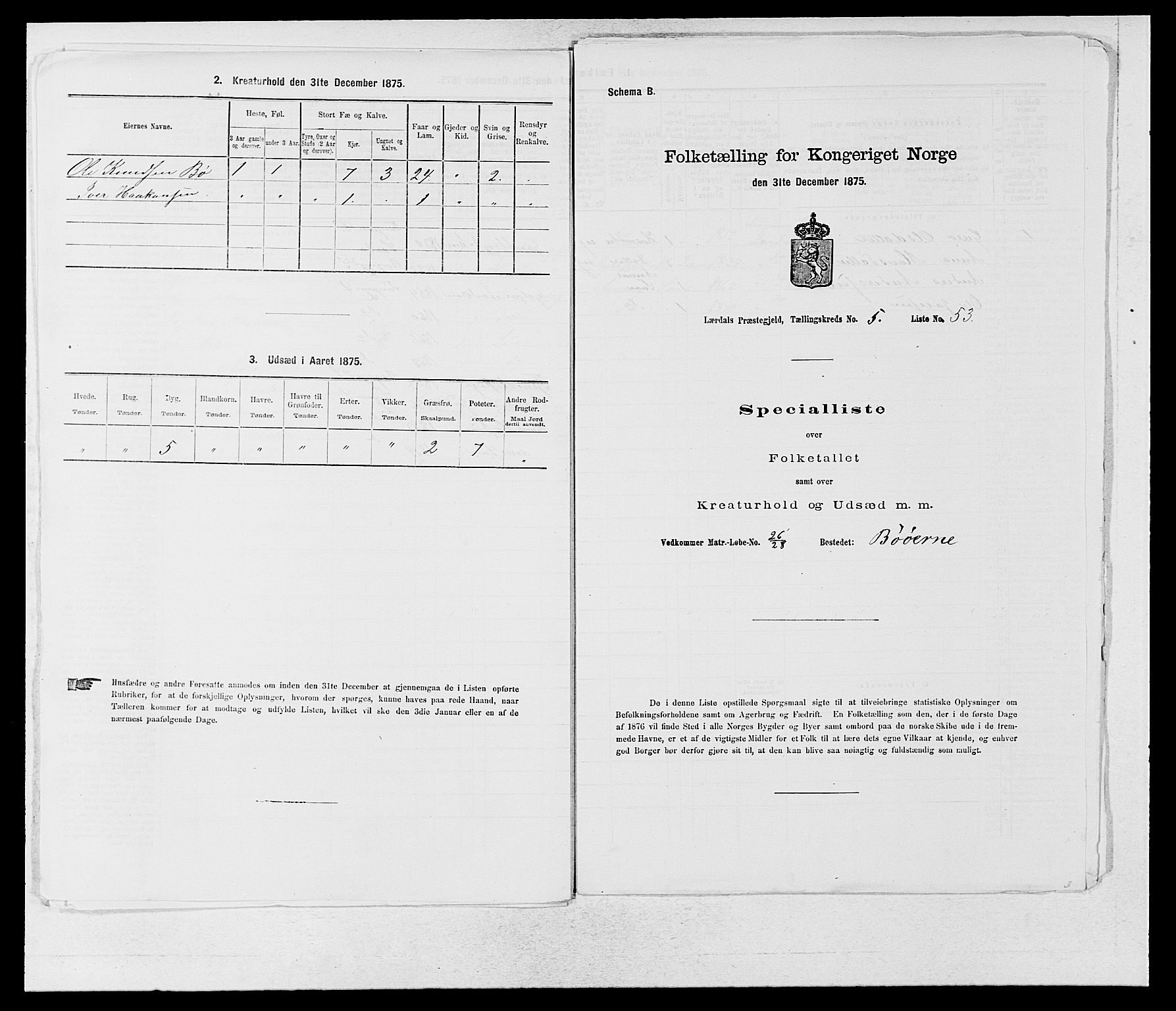 SAB, 1875 census for 1422P Lærdal, 1875, p. 751