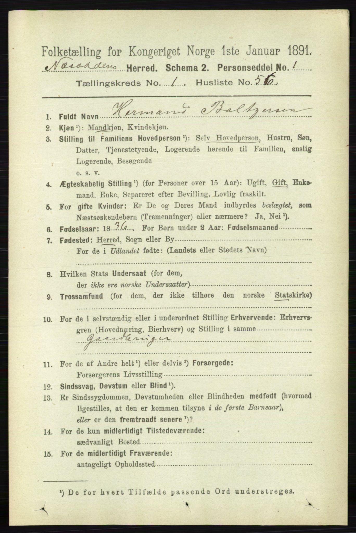 RA, 1891 census for 0216 Nesodden, 1891, p. 361