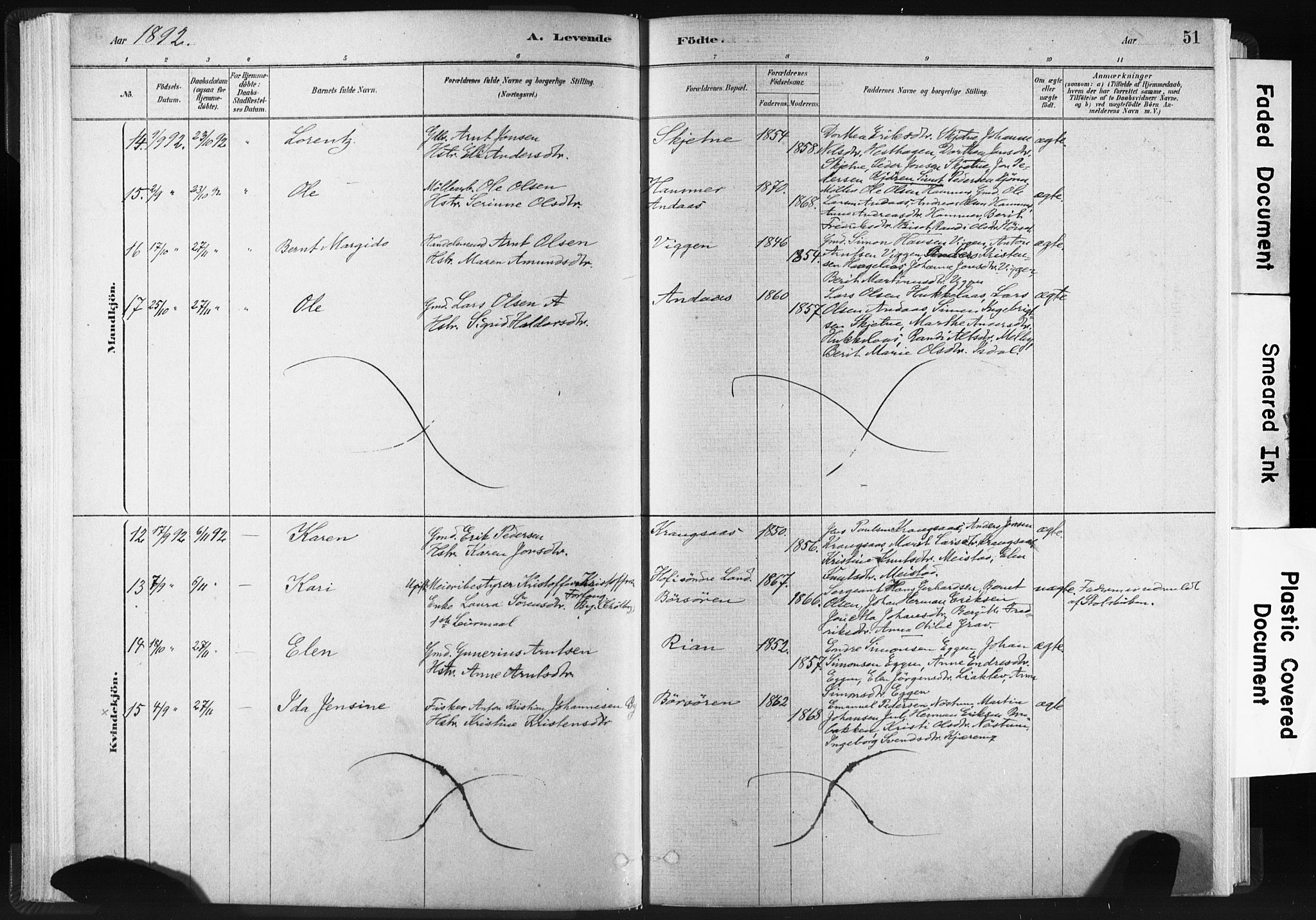 Ministerialprotokoller, klokkerbøker og fødselsregistre - Sør-Trøndelag, SAT/A-1456/665/L0773: Parish register (official) no. 665A08, 1879-1905, p. 51