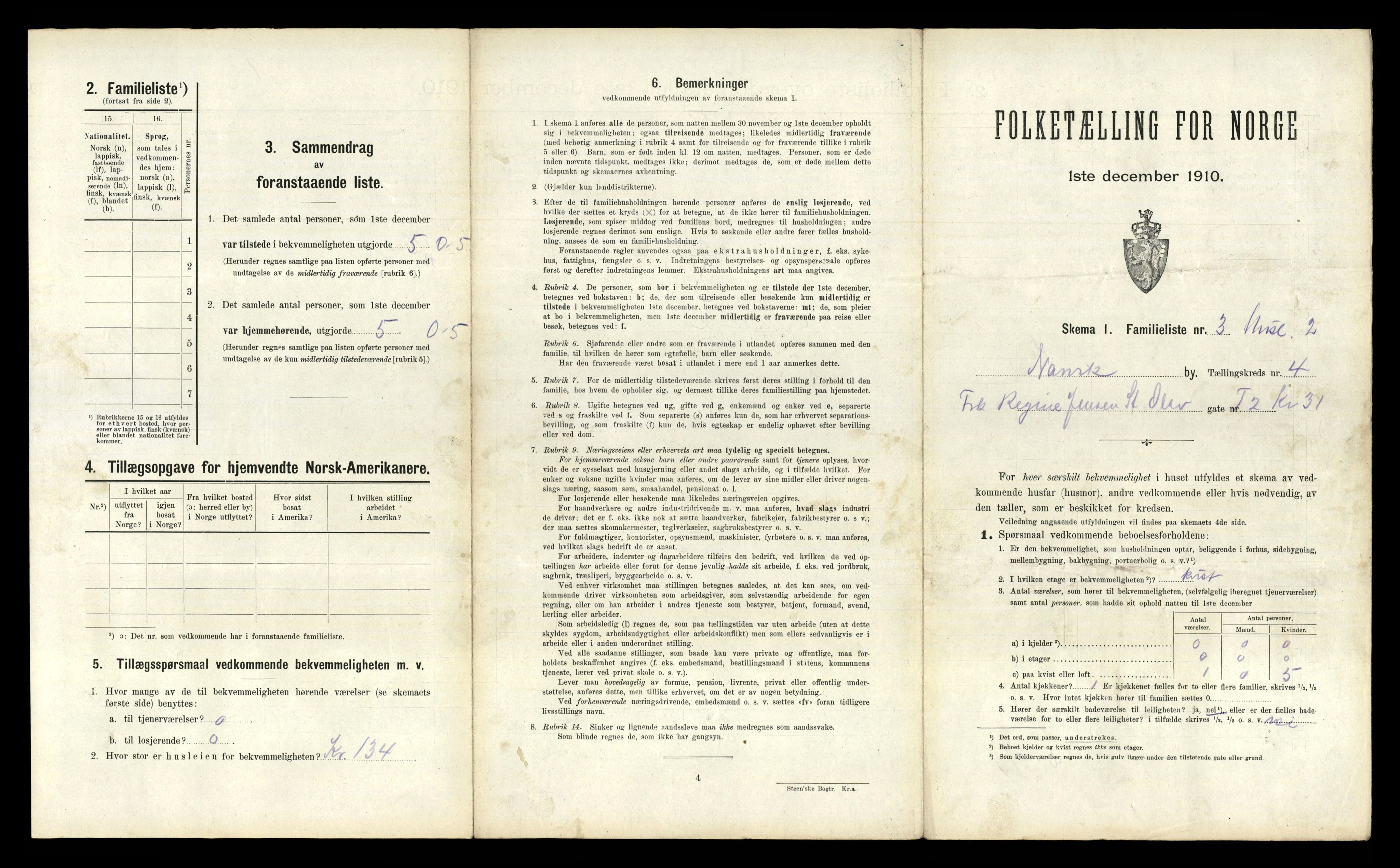 RA, 1910 census for Narvik, 1910, p. 1477