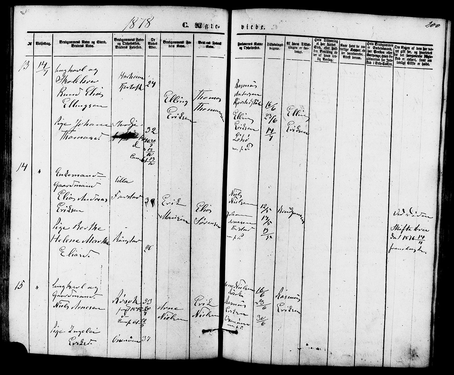 Ministerialprotokoller, klokkerbøker og fødselsregistre - Møre og Romsdal, SAT/A-1454/536/L0500: Parish register (official) no. 536A09, 1876-1889, p. 200