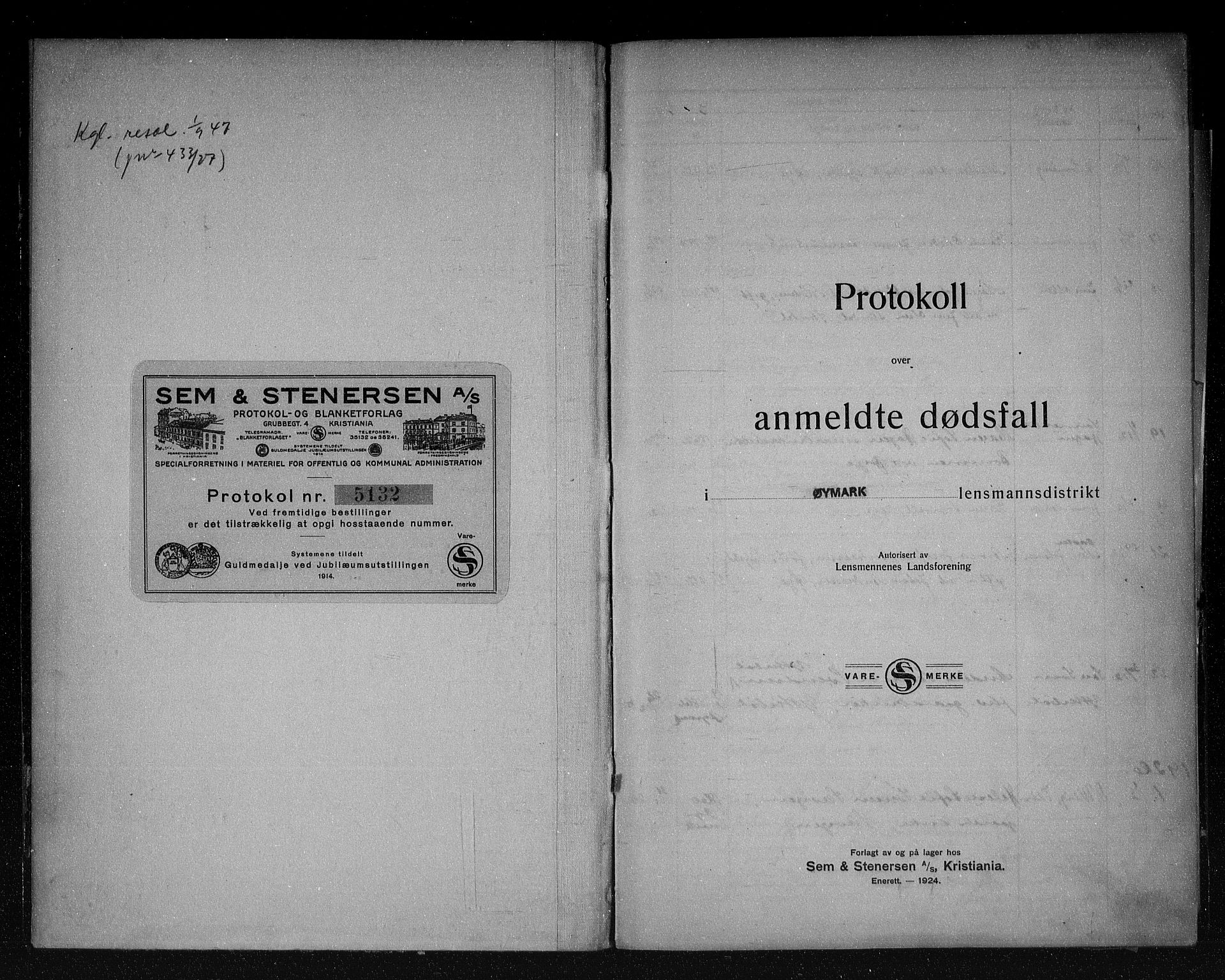 Øymark lensmannskontor, SAO/A-10636/H/Ha/L0003: Dødsfallsprotokoll, 1925-1937