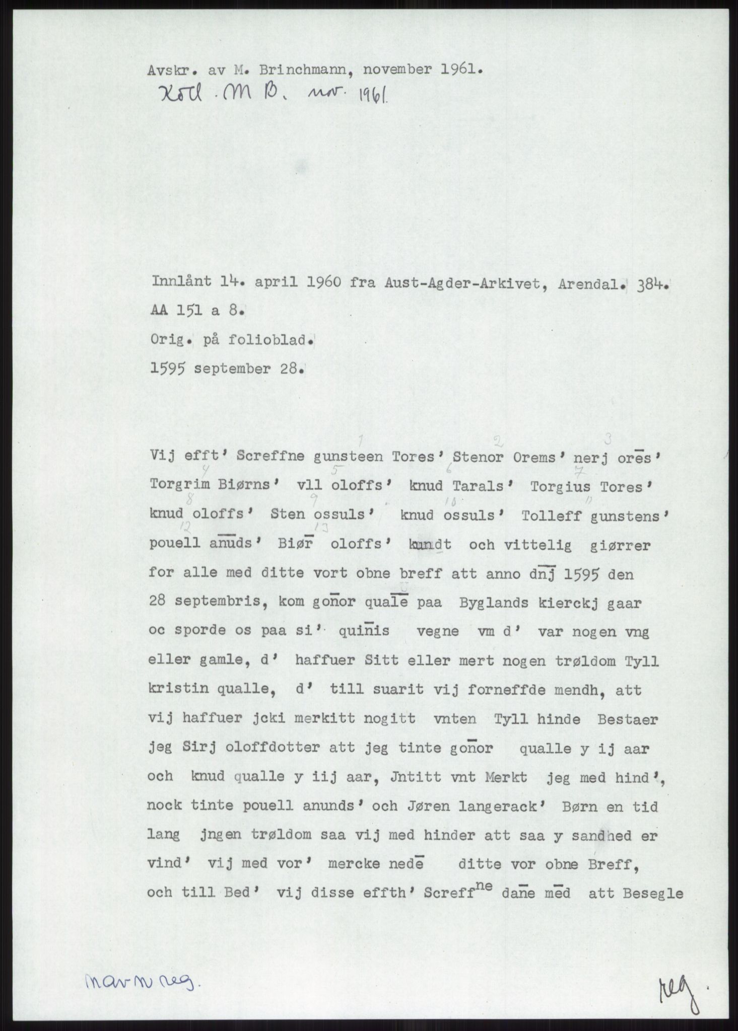 Samlinger til kildeutgivelse, Diplomavskriftsamlingen, RA/EA-4053/H/Ha, p. 1245