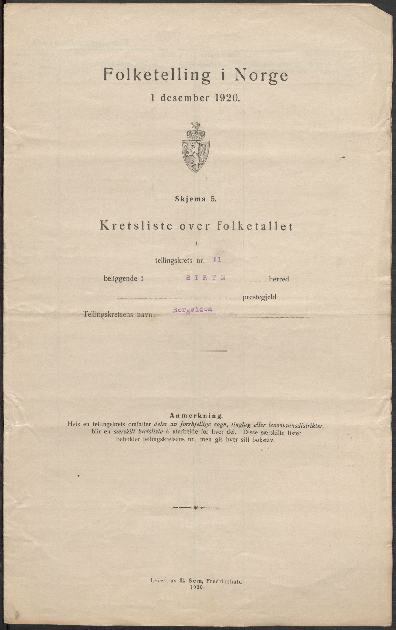 SAB, 1920 census for Stryn, 1920, p. 35