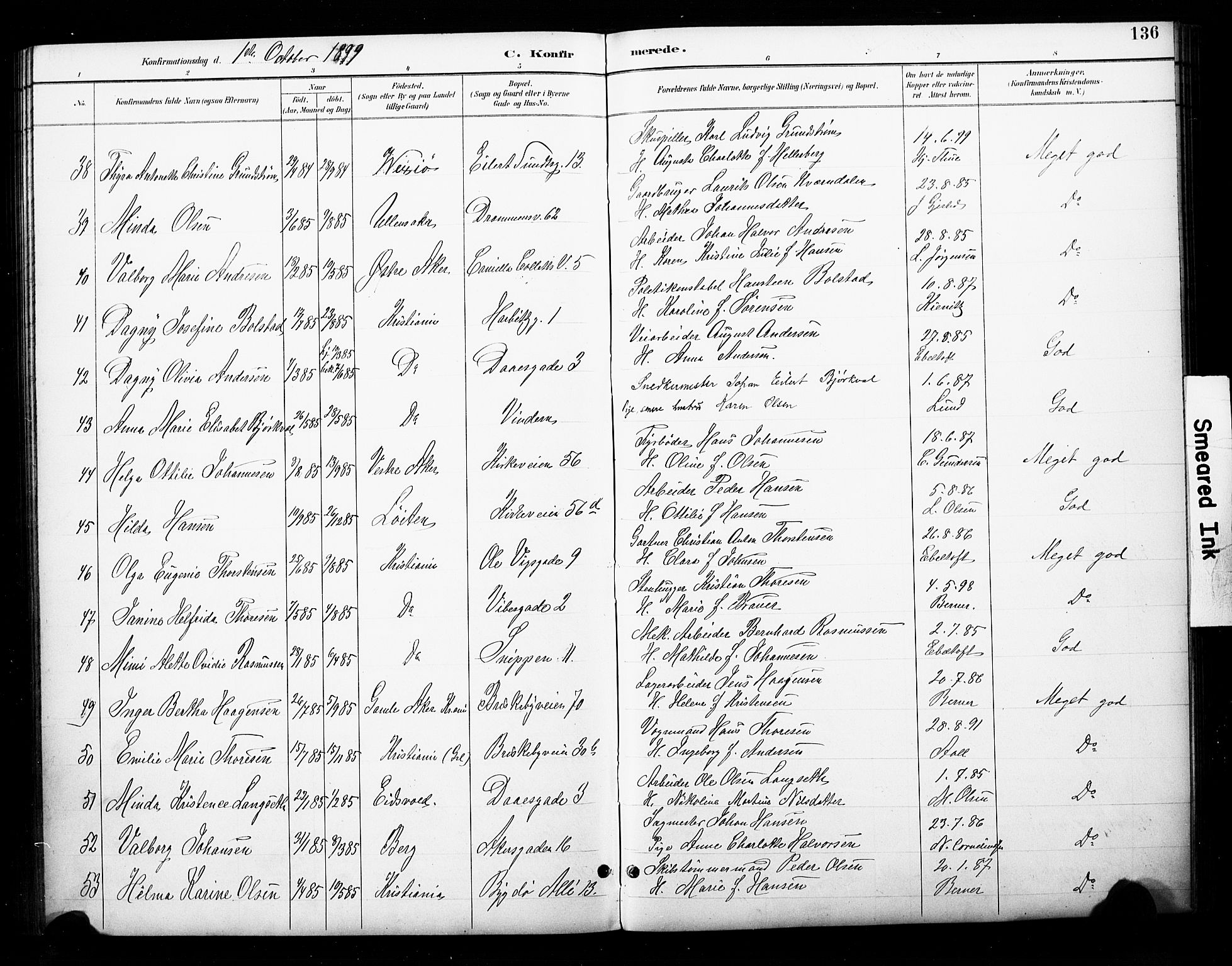 Uranienborg prestekontor Kirkebøker, SAO/A-10877/F/Fa/L0003: Parish register (official) no. 3, 1890-1904, p. 136