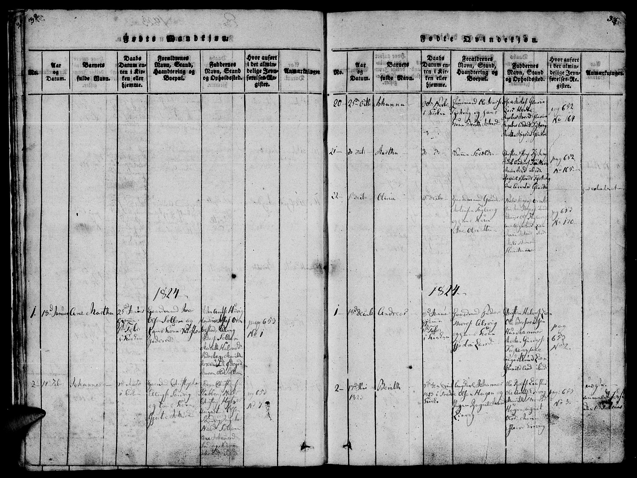 Ministerialprotokoller, klokkerbøker og fødselsregistre - Møre og Romsdal, SAT/A-1454/581/L0933: Parish register (official) no. 581A03 /1, 1819-1836, p. 32-33