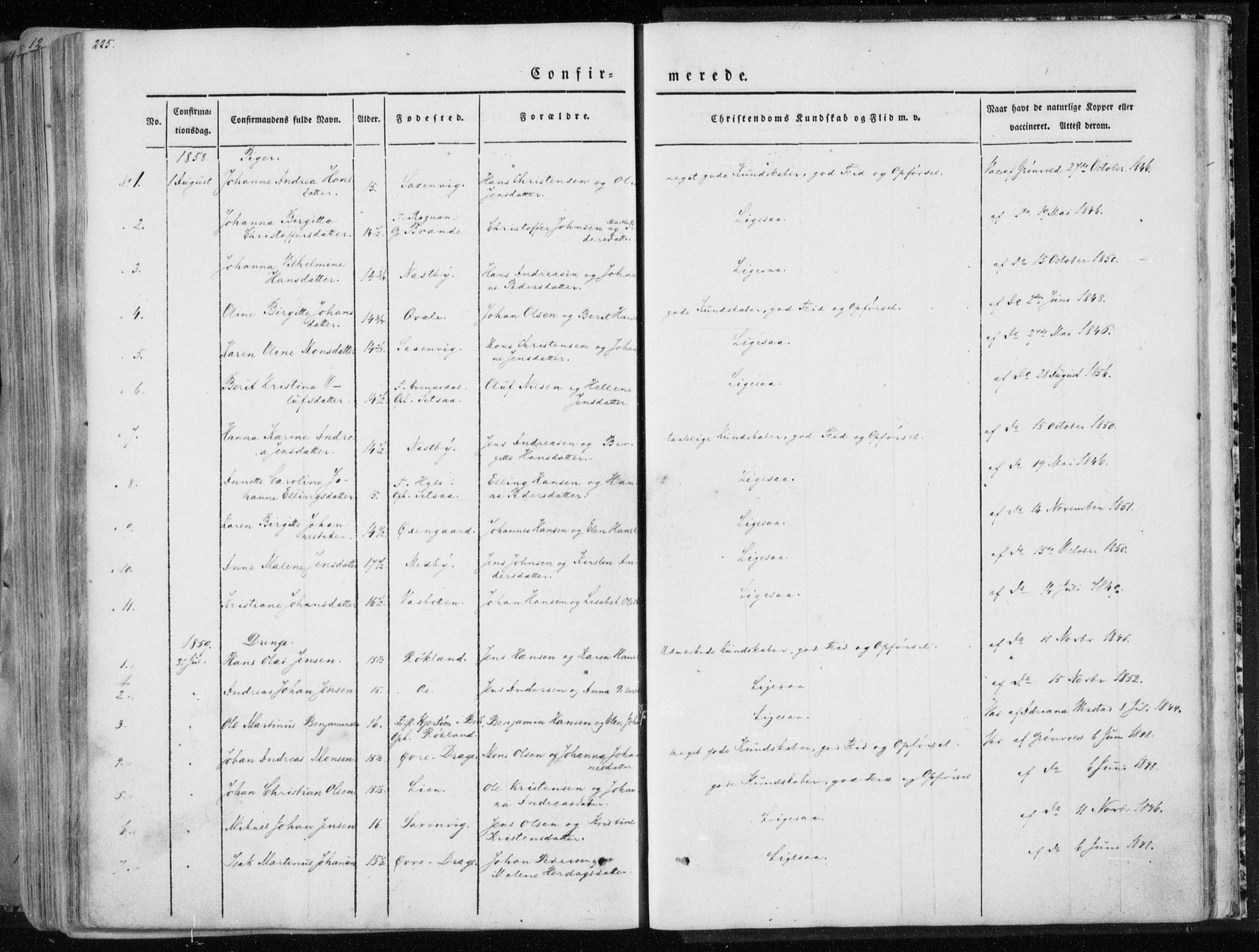 Ministerialprotokoller, klokkerbøker og fødselsregistre - Nordland, SAT/A-1459/847/L0666: Parish register (official) no. 847A06, 1842-1871, p. 225
