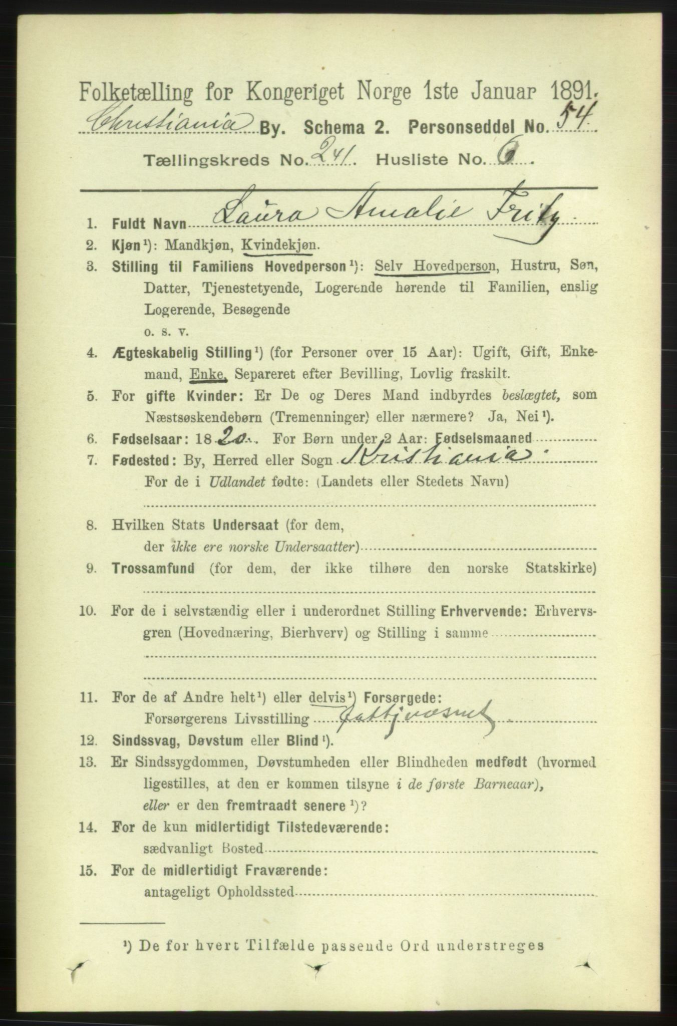 RA, 1891 census for 0301 Kristiania, 1891, p. 141876