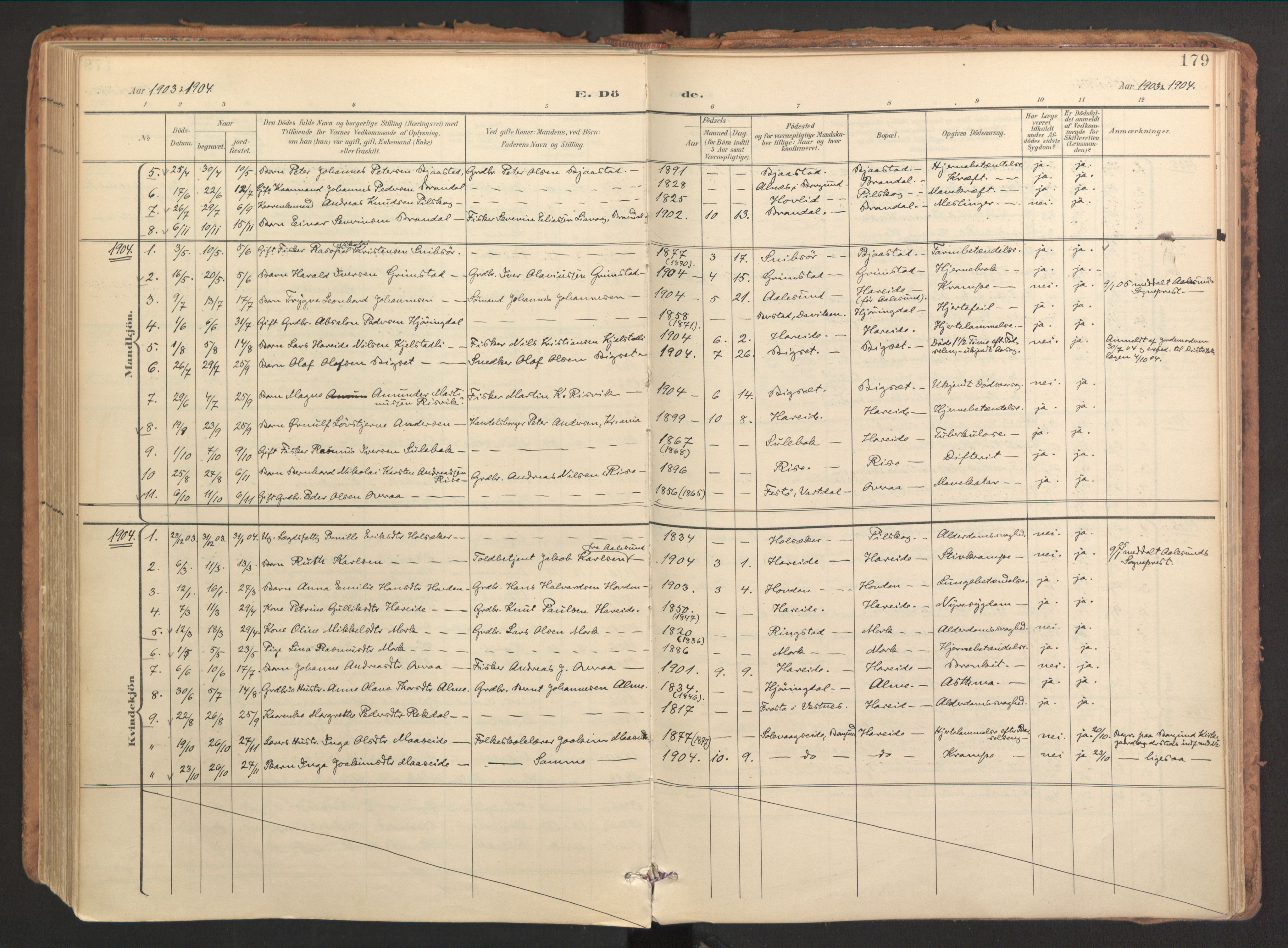 Ministerialprotokoller, klokkerbøker og fødselsregistre - Møre og Romsdal, AV/SAT-A-1454/510/L0123: Parish register (official) no. 510A03, 1898-1922, p. 179