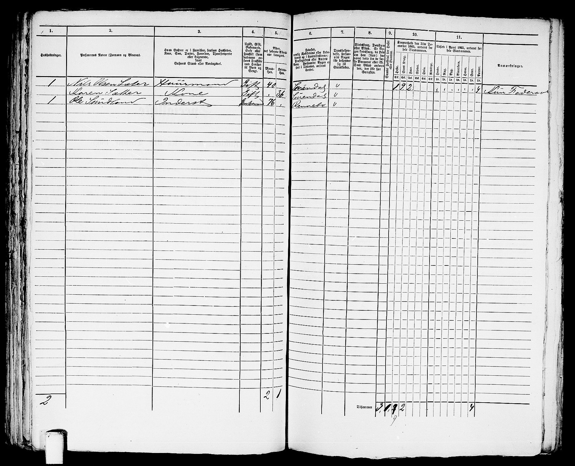 RA, 1865 census for Trondheim, 1865, p. 2248