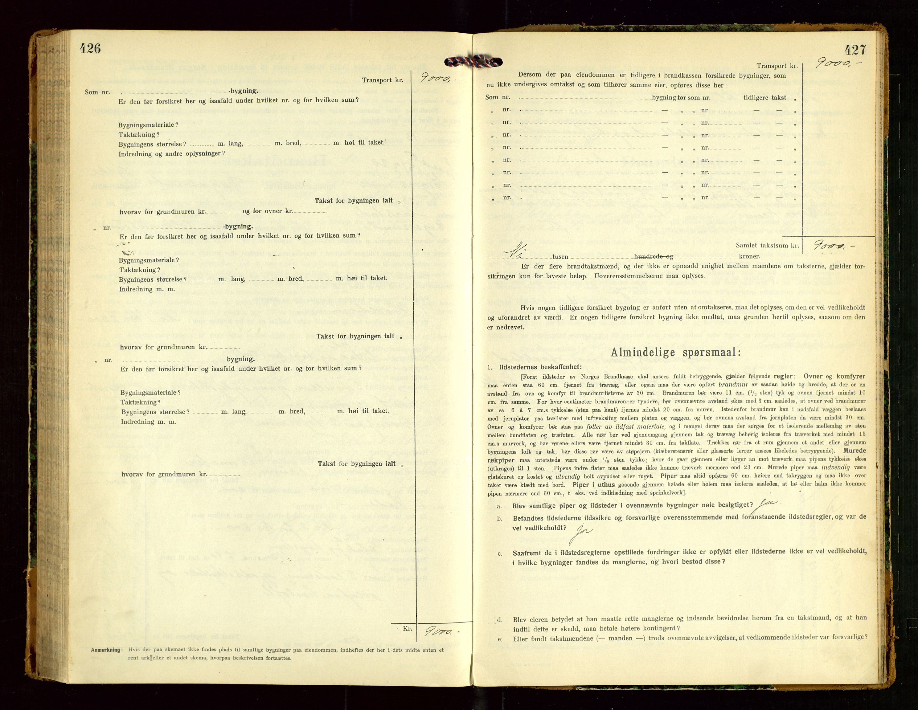 Eigersund lensmannskontor, SAST/A-100171/Gob/L0003: "Brandtakstprotokol", 1917-1920, p. 426-427