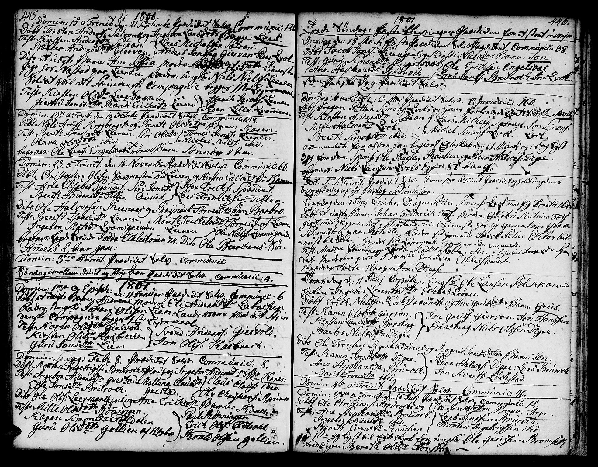 Ministerialprotokoller, klokkerbøker og fødselsregistre - Sør-Trøndelag, SAT/A-1456/606/L0282: Parish register (official) no. 606A02 /3, 1781-1817, p. 445-446